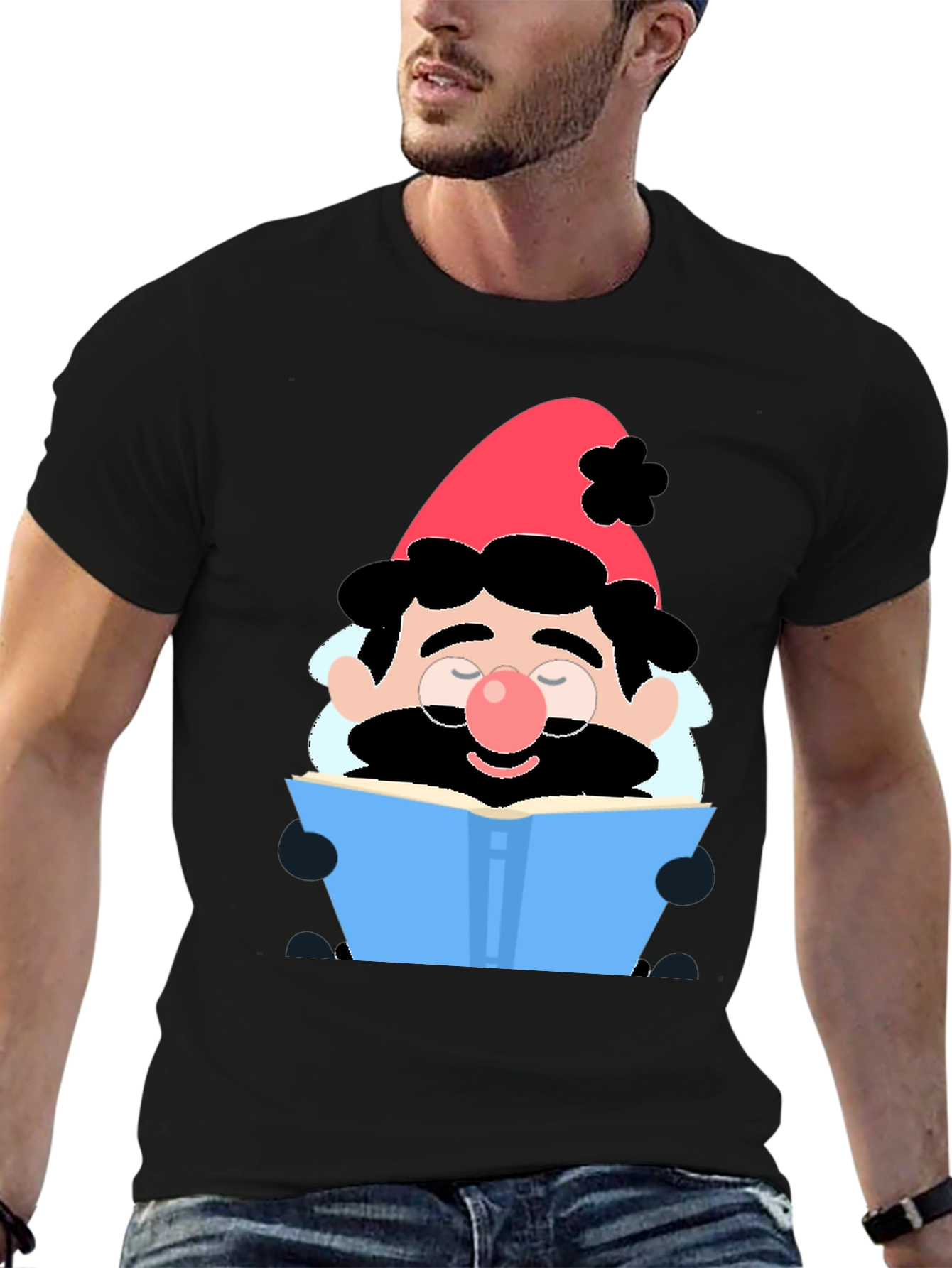 Bookish Gnome T-Shirt - Whimsical Graphic Tee