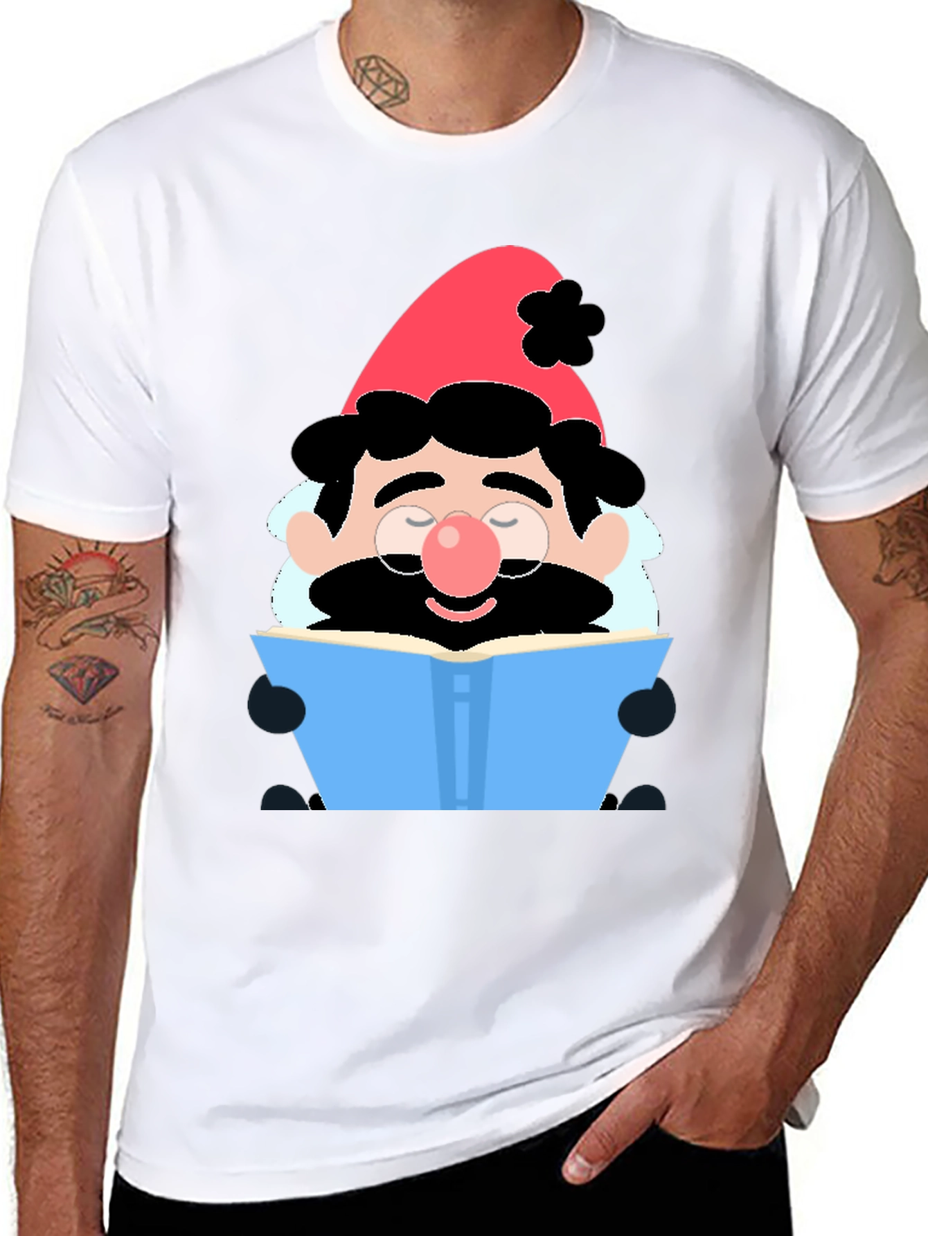 Bookish Gnome T-Shirt - Whimsical Graphic Tee