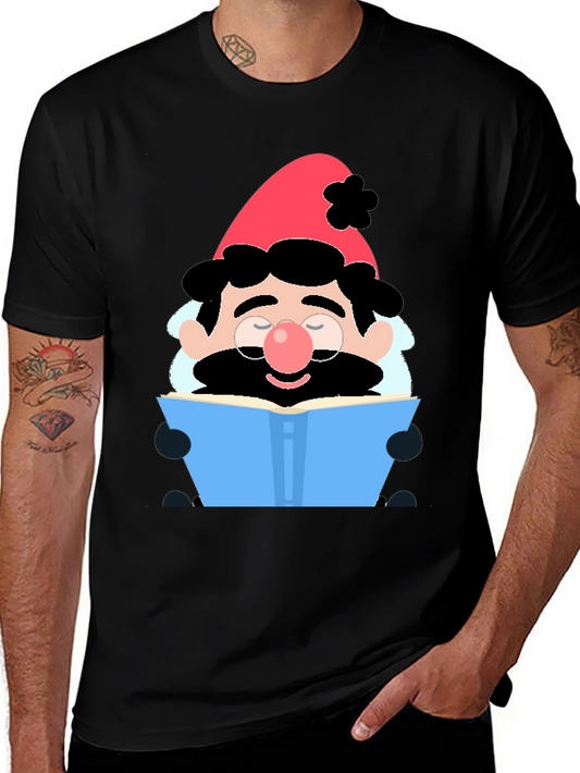 Bookish Gnome T-Shirt - Whimsical Graphic Tee