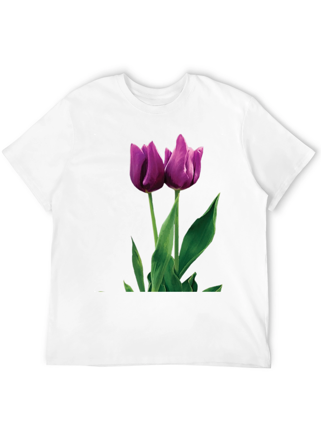 Tulip Graphic T-Shirt - Black Cotton Blend