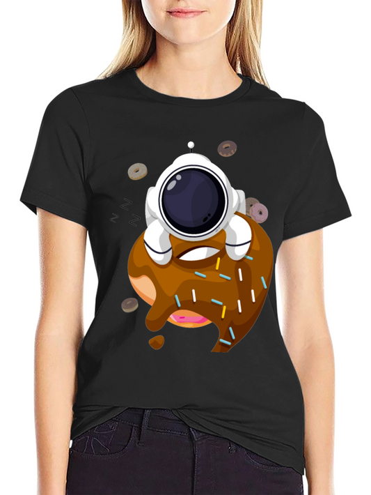 Astronaut Donut T-Shirt - Black Cotton Tee
