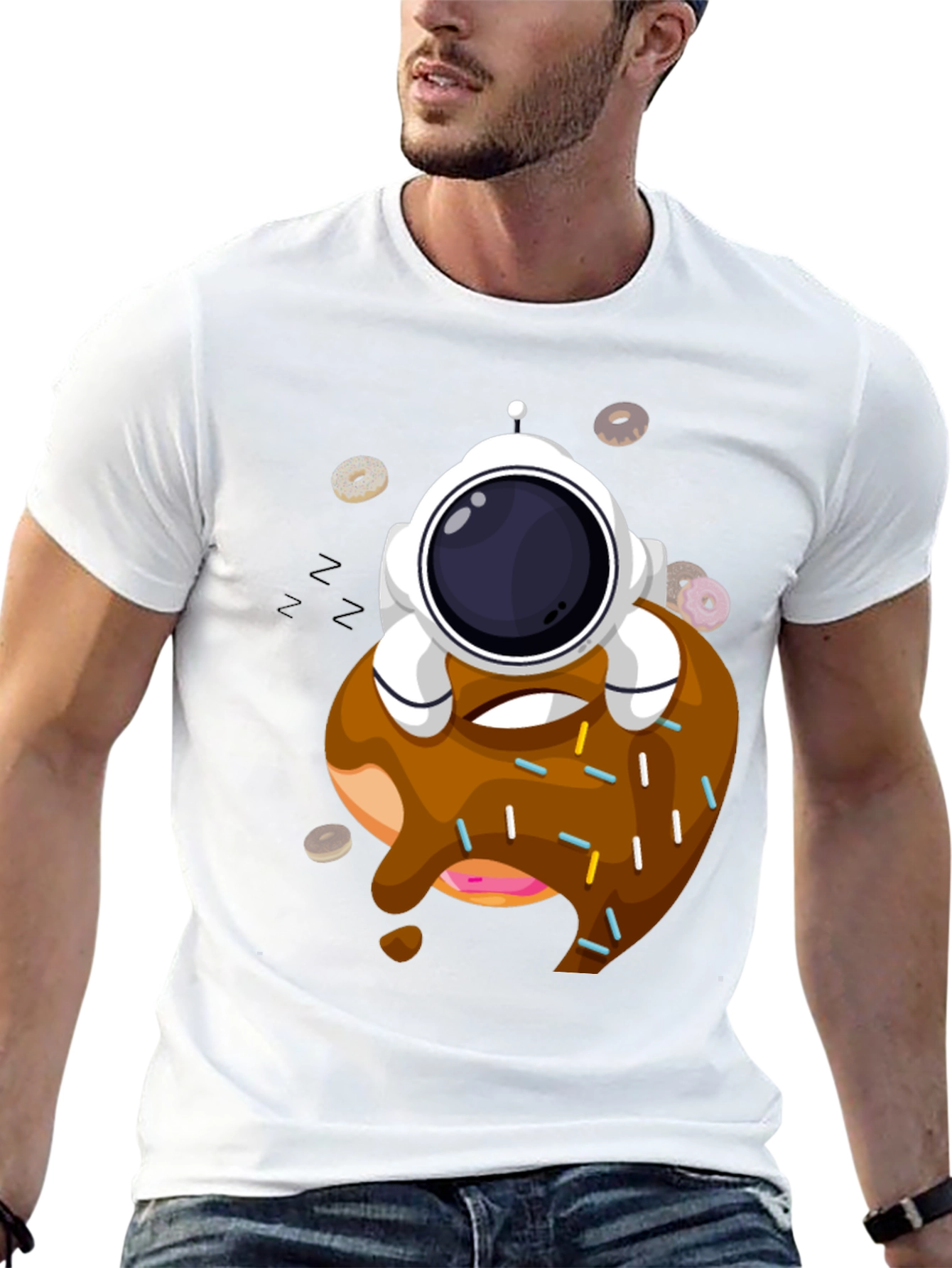 Astronaut Donut T-Shirt - Black Cotton Tee