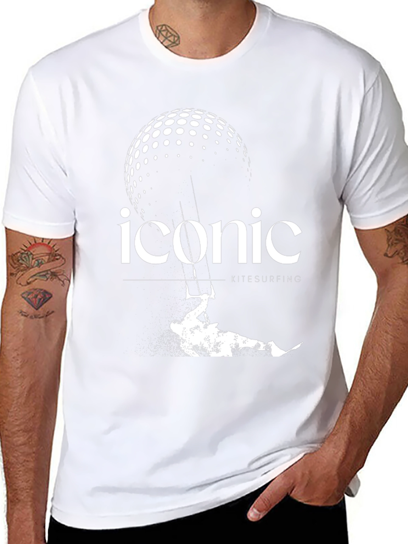 Iconic Kitesurfing Graphic T-Shirt - Black