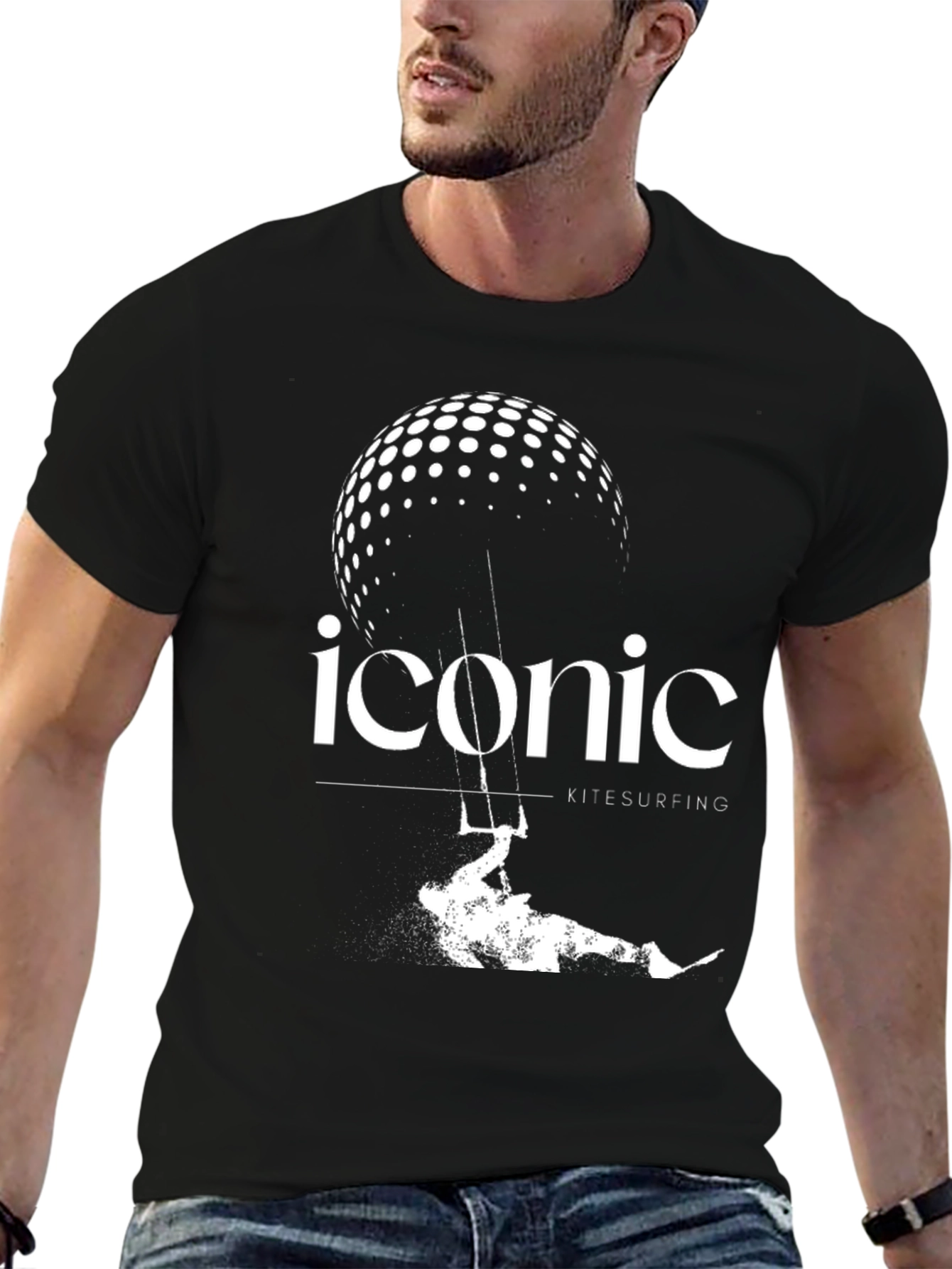 Iconic Kitesurfing Graphic T-Shirt - Black
