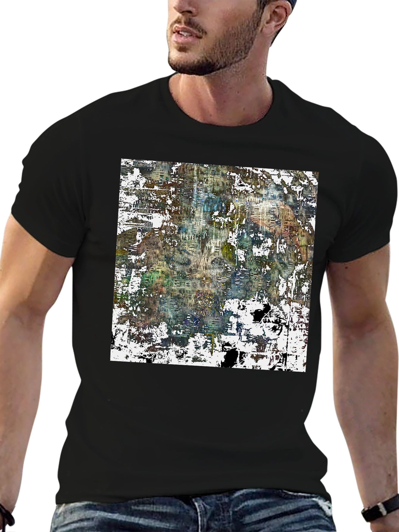 Abstract Art Print Black Tee
