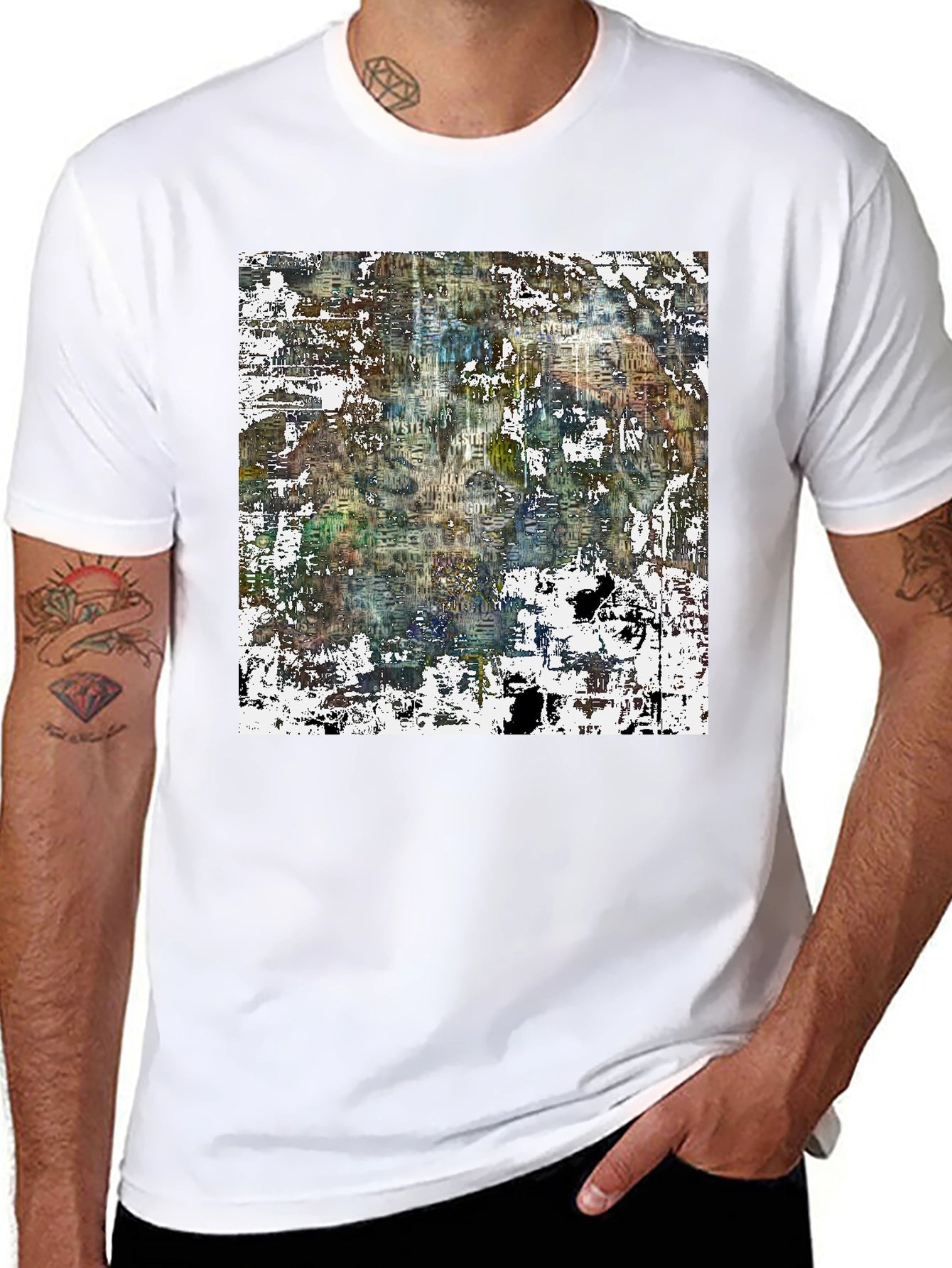 Abstract Art Print Black Tee