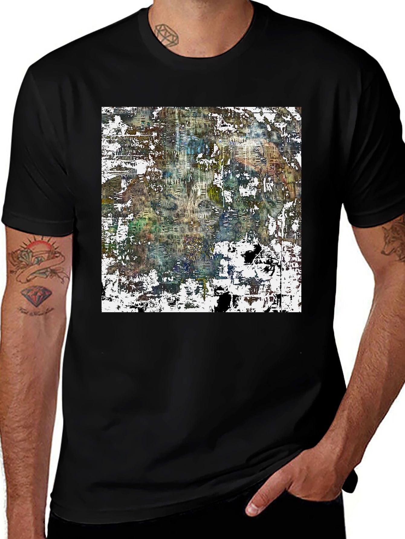 Abstract Art Print Black Tee