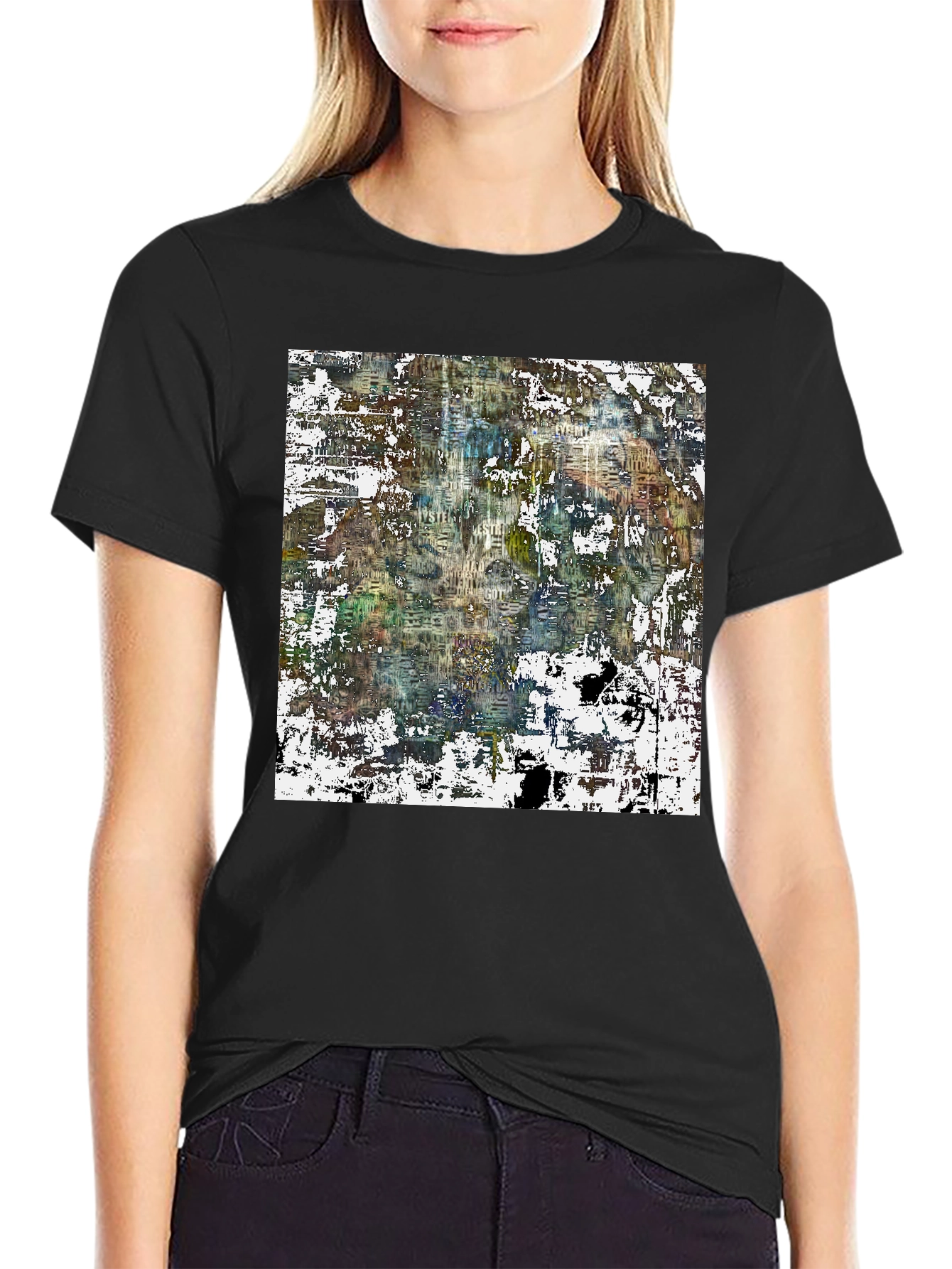 Abstract Art Print Black Tee
