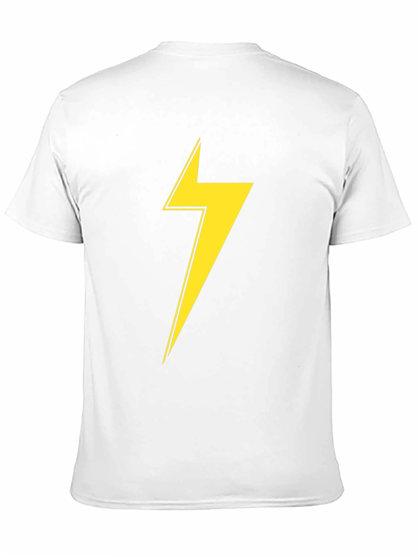 Black T-Shirt with Yellow Lightning Bolt Graphic