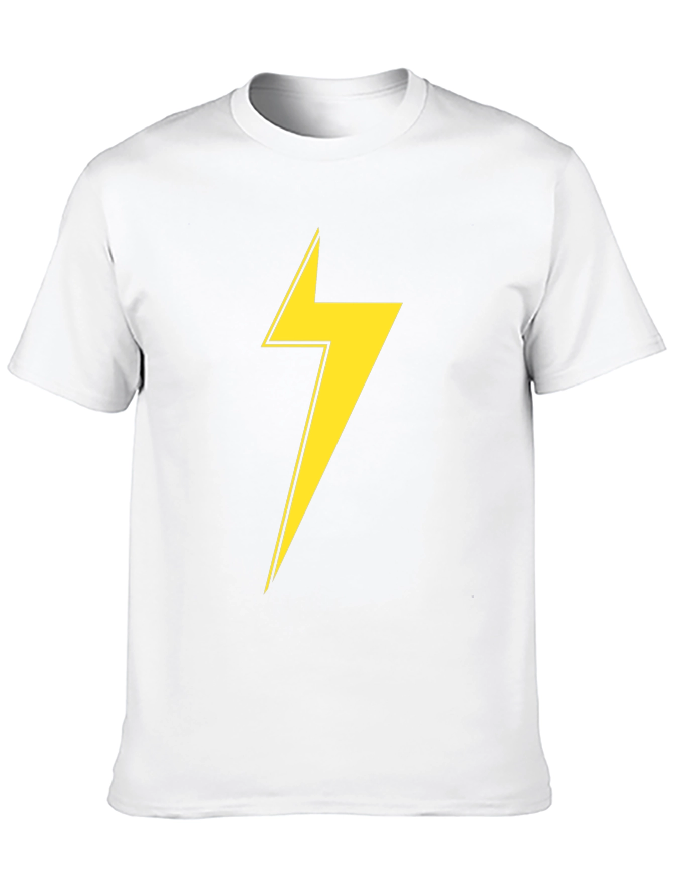 Black T-Shirt with Yellow Lightning Bolt Graphic