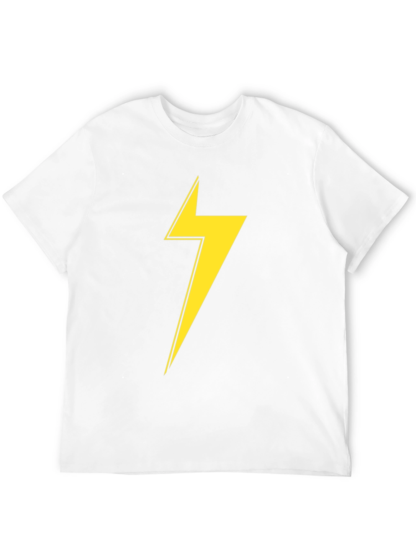 Black T-Shirt with Yellow Lightning Bolt Graphic
