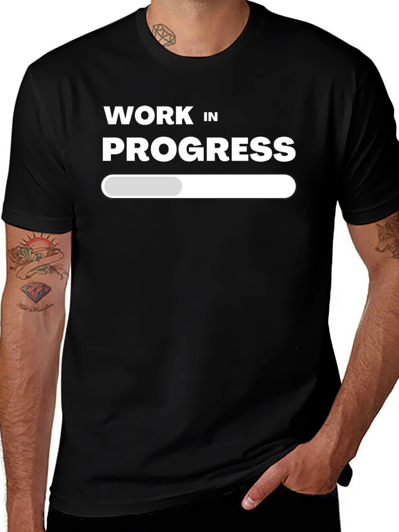 Work In Progress T-Shirt - Black Graphic Tee