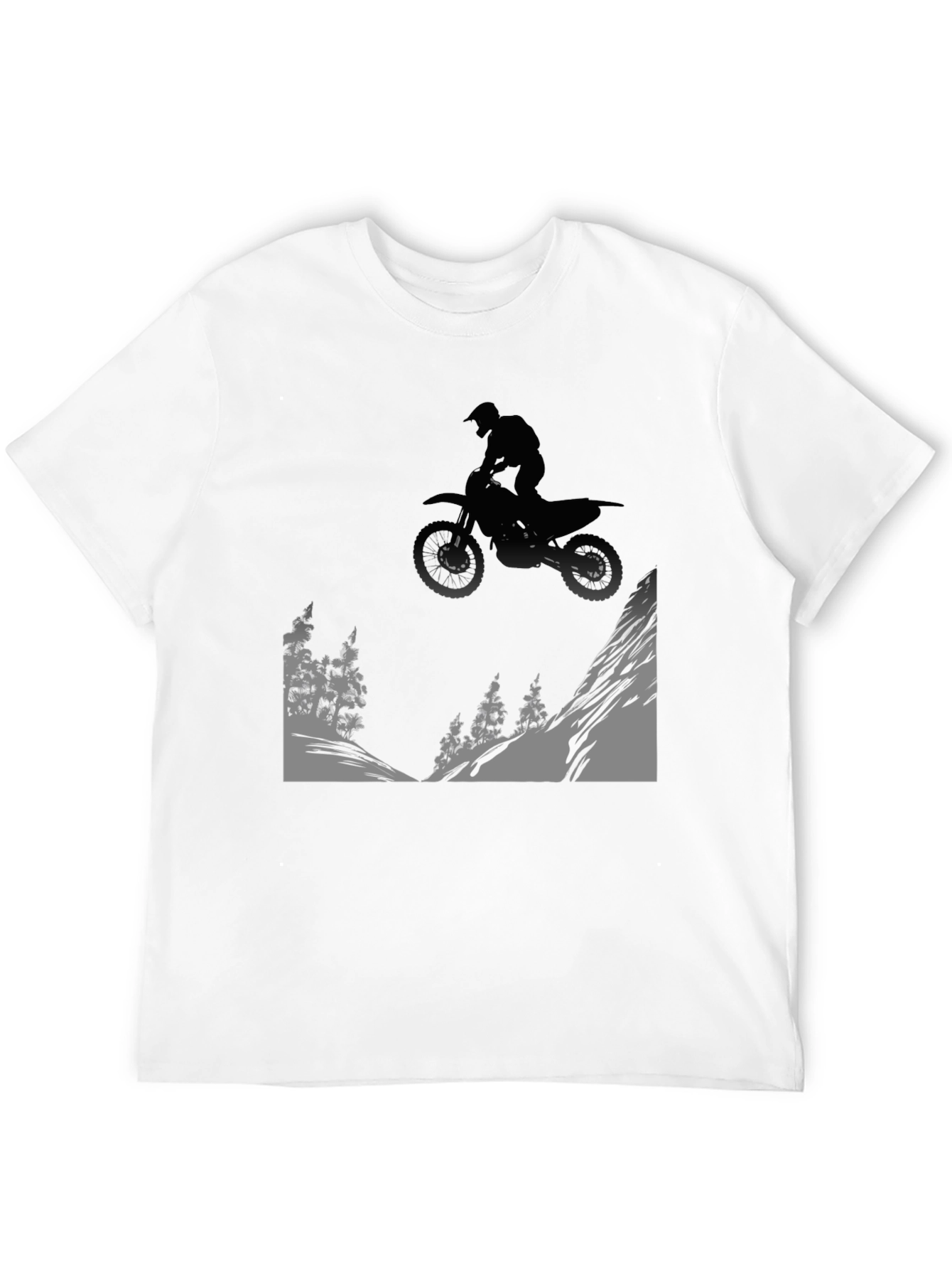 Motocross Rider Graphic Tee - Mountain Scene