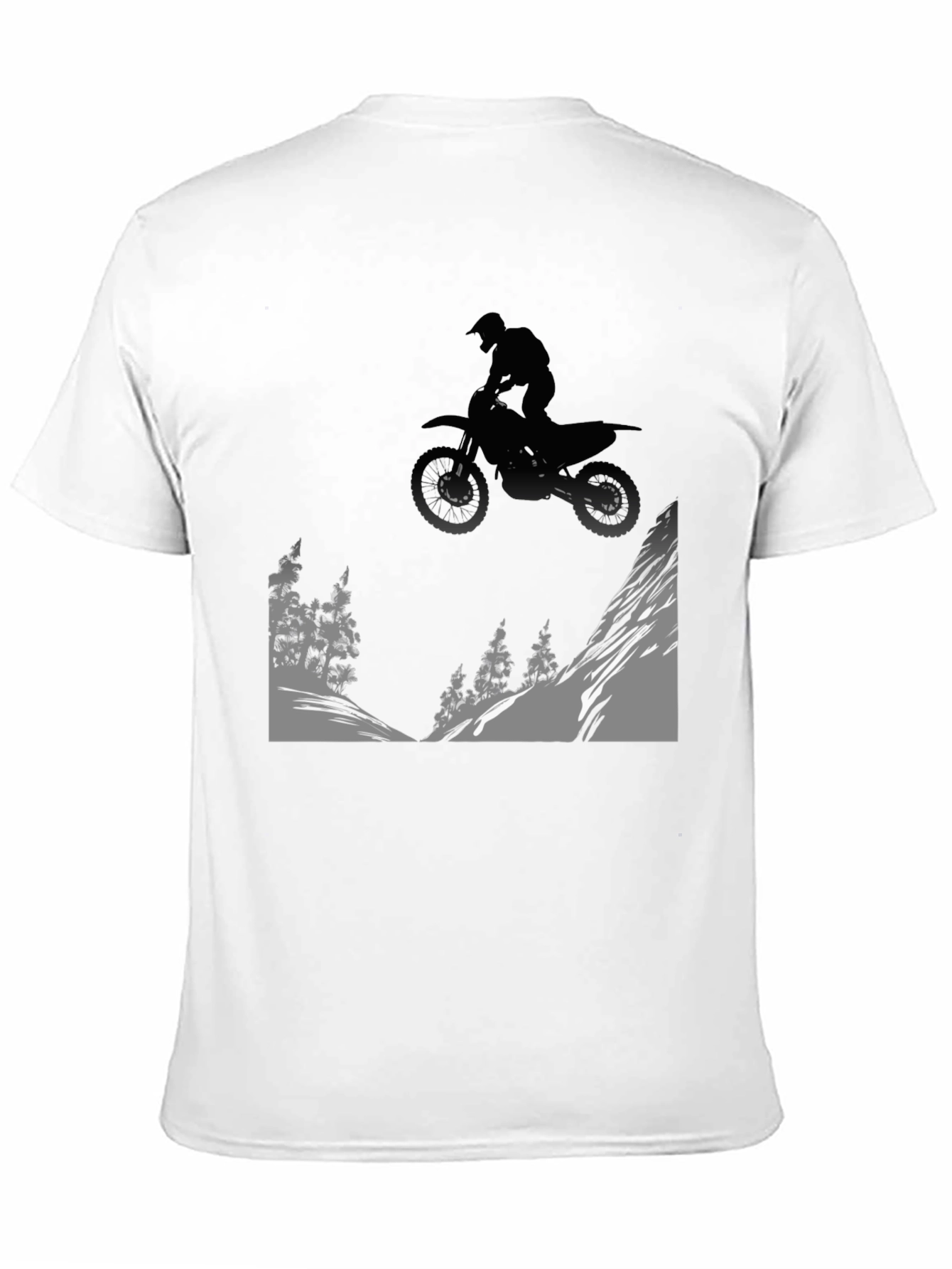 Motocross Rider Graphic Tee - Mountain Scene