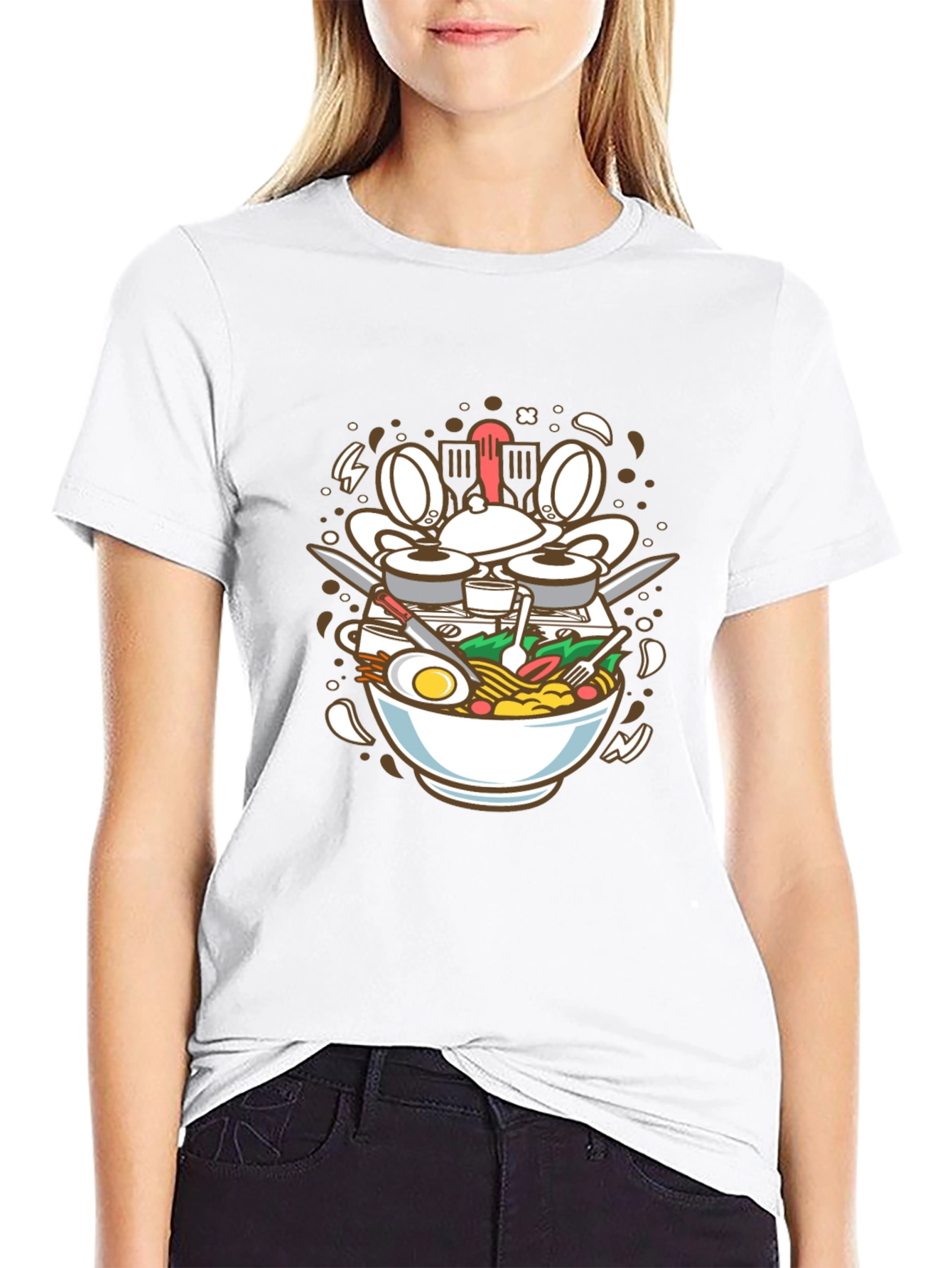 Ramen Drummer T-Shirt - Foodie Music Lover Tee