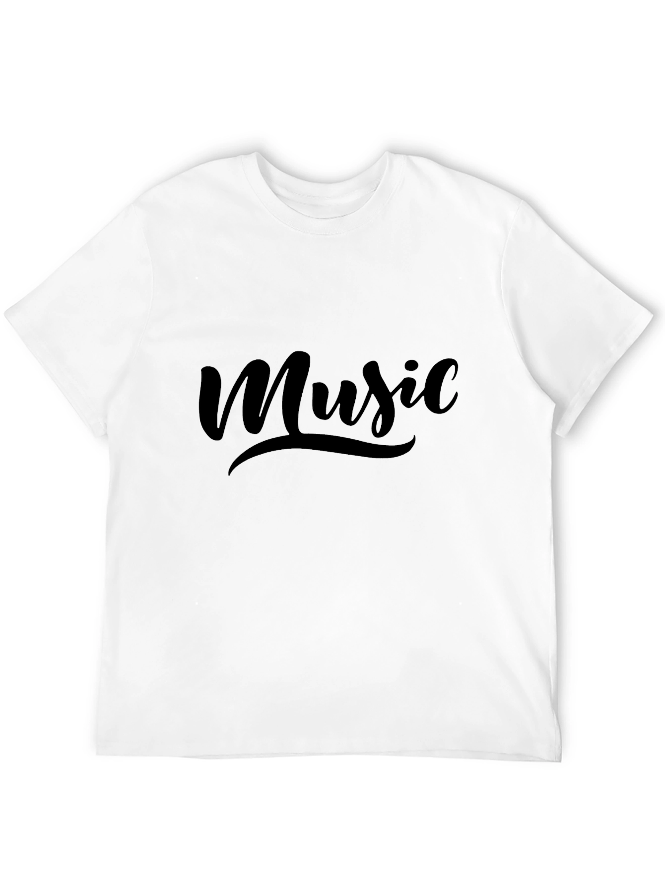 Music Graphic Print Black T-Shirt