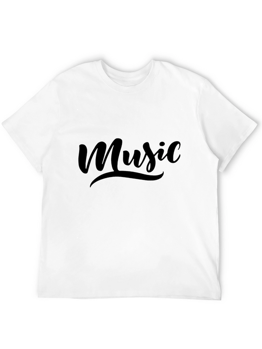 Music Graphic Print Black T-Shirt