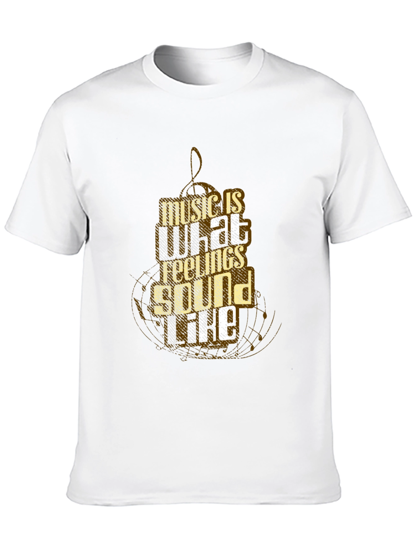 Music is What Feelings Sound Like Black T-Shirt