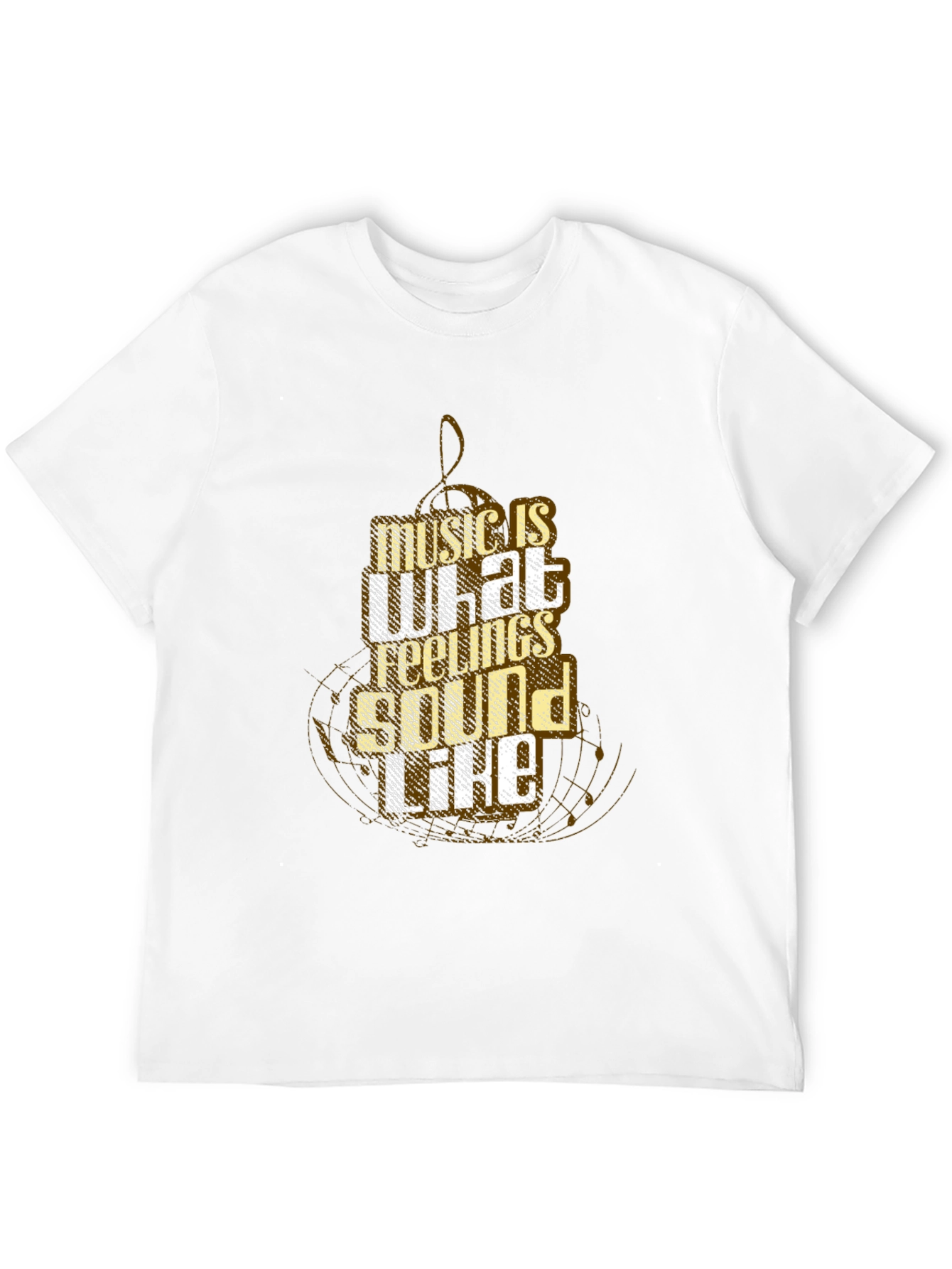 Music is What Feelings Sound Like Black T-Shirt