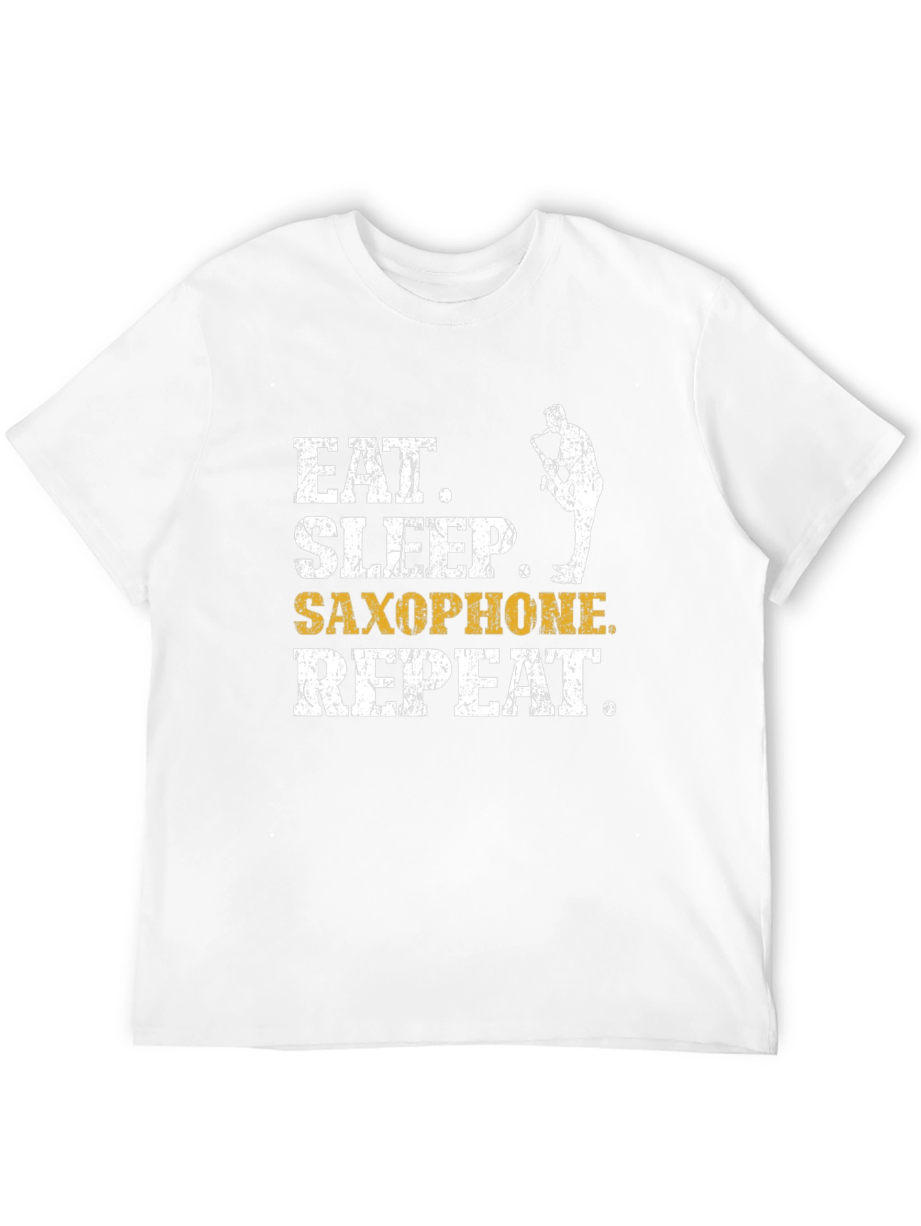Eat Sleep Saxophone Repeat Black Graphic Tee