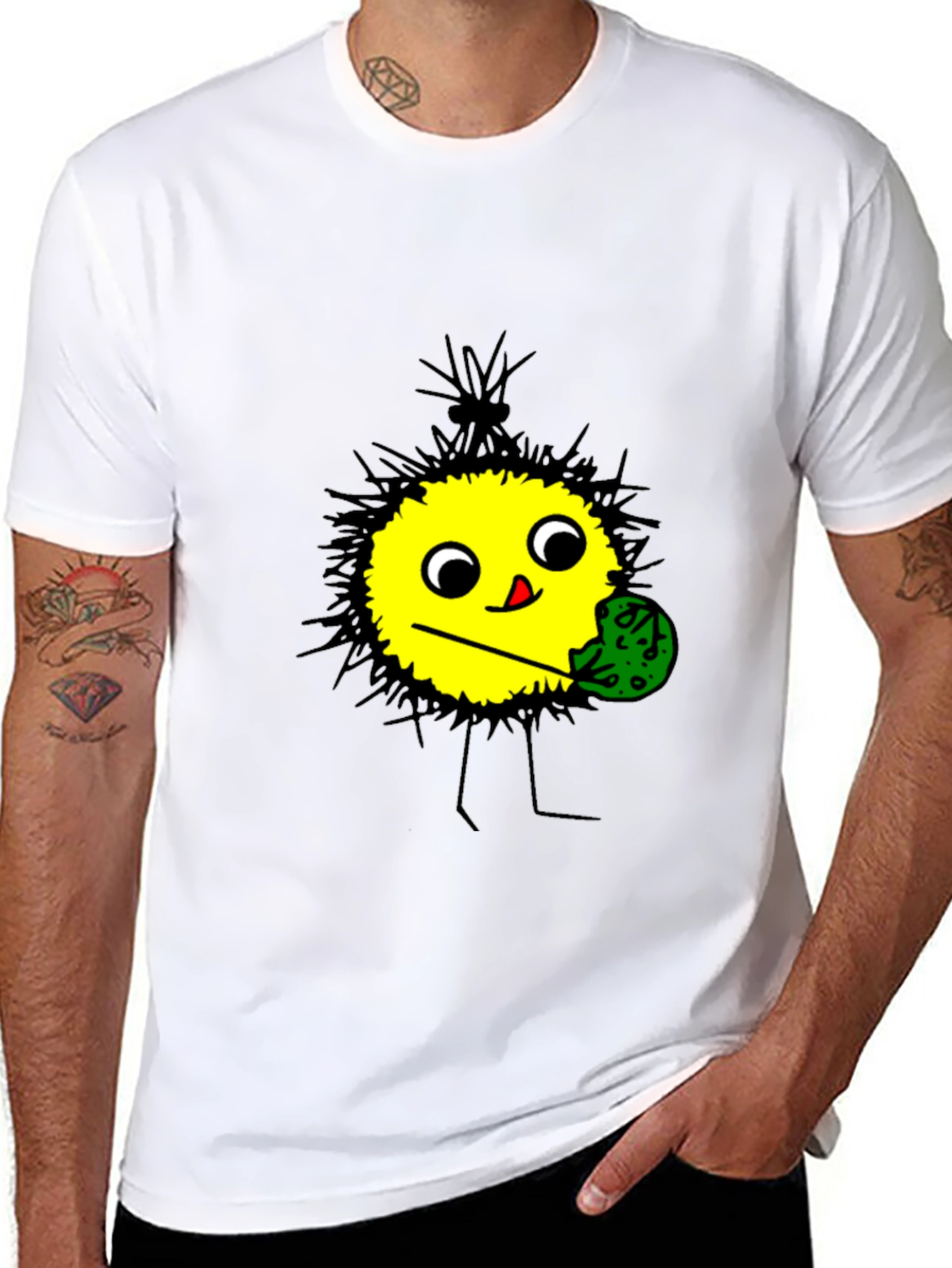 Funny Cartoon Character T-Shirt - Black