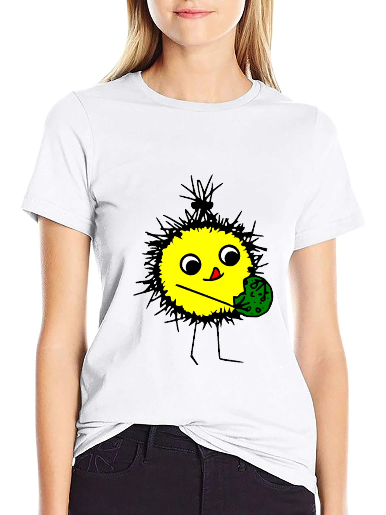 Funny Cartoon Character T-Shirt - Black