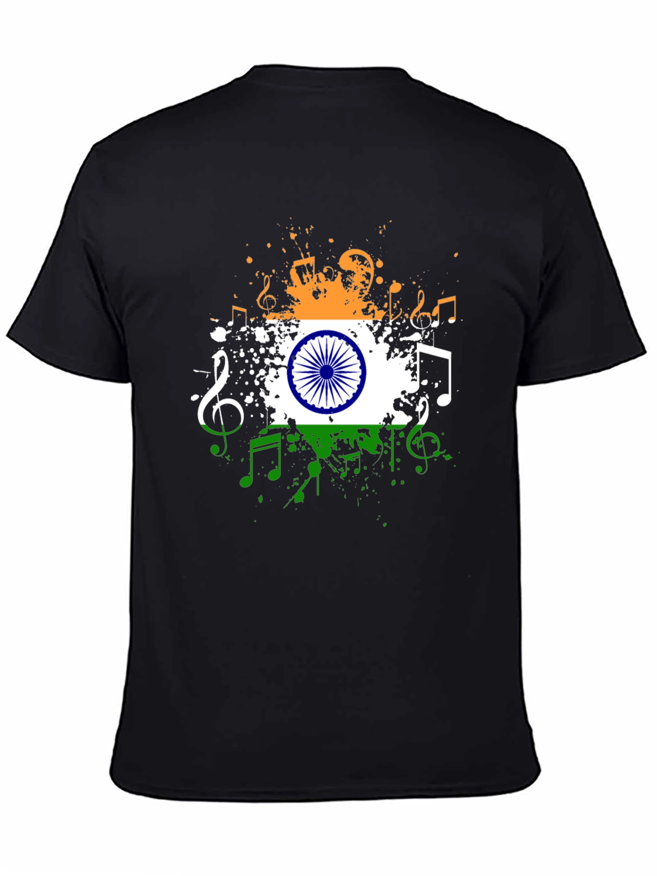 India Flag Music Notes Graphic Tee