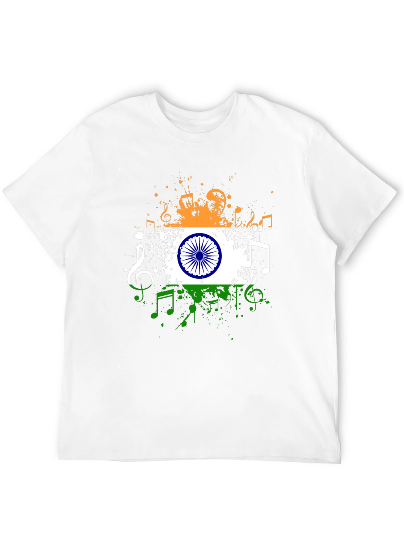 India Flag Music Notes Graphic Tee
