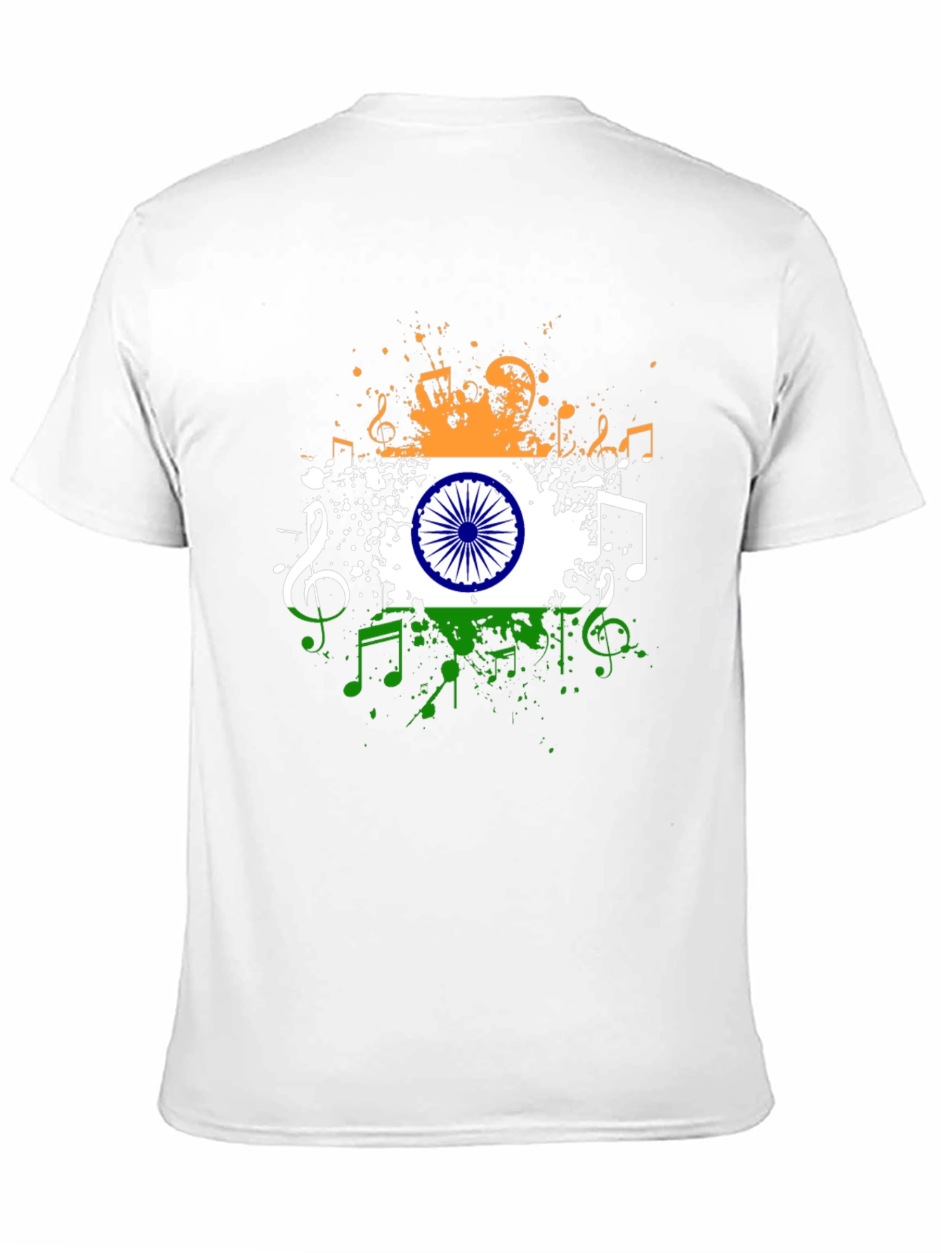 India Flag Music Notes Graphic Tee