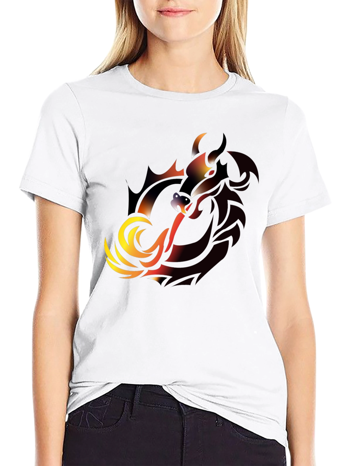 Dragon Graphic T-Shirt - Black Bold Design