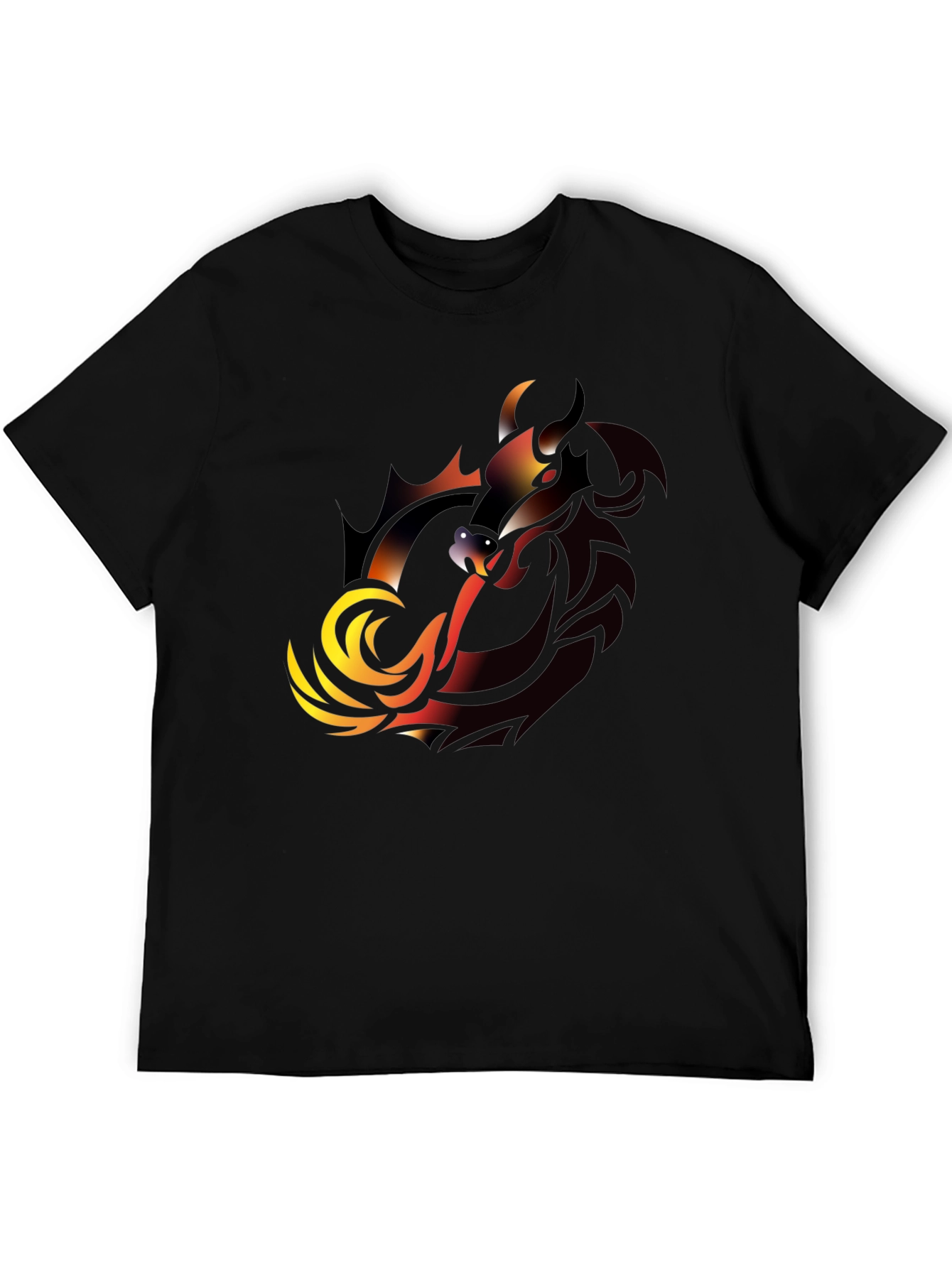 Dragon Graphic T-Shirt - Black Bold Design