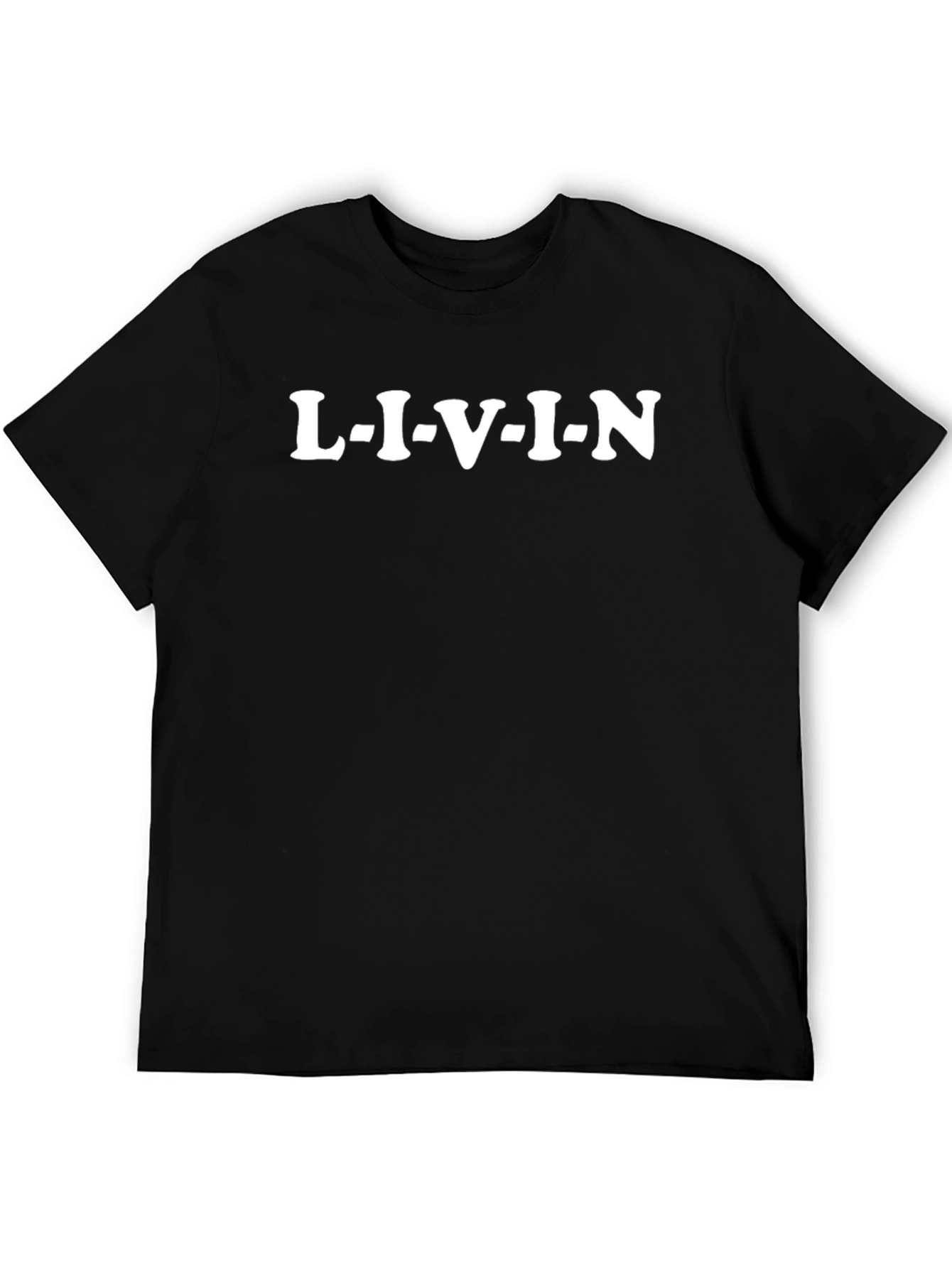 LIVIN Black Graphic Tee for Men