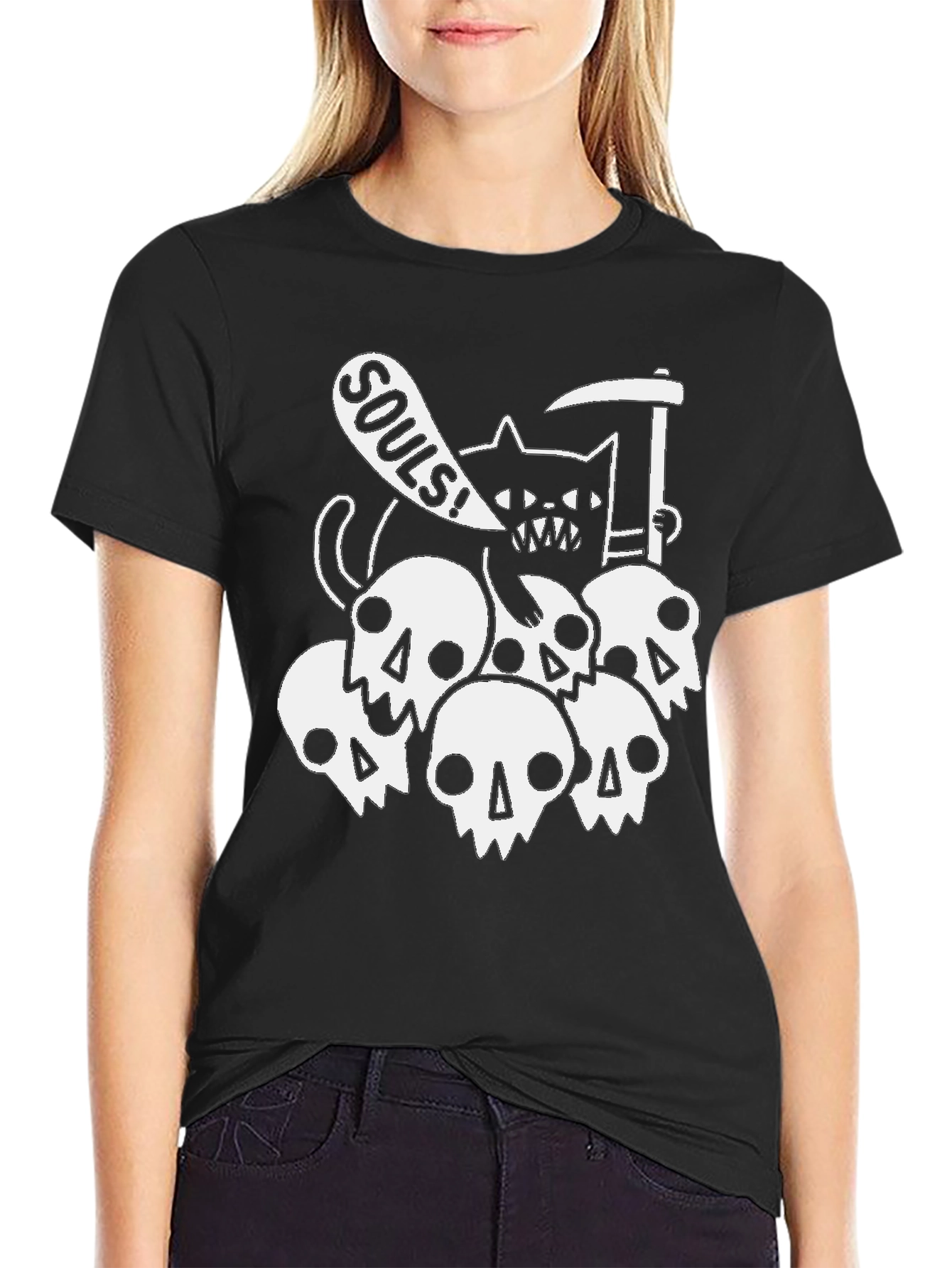 Grim Reaper Cat Souls T-Shirt