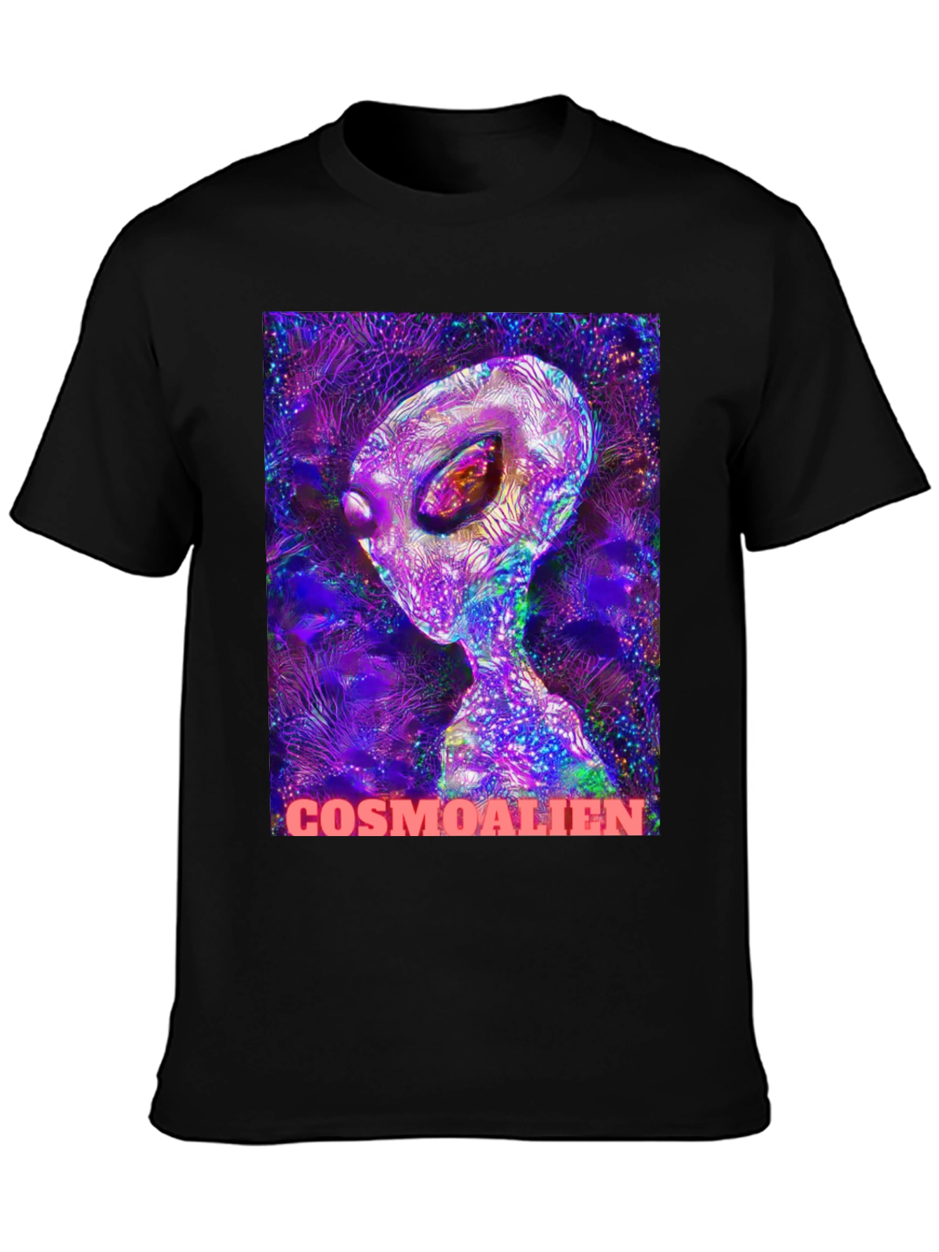 Cosmoalien Graphic T-Shirt - Black Crew Neck Tee