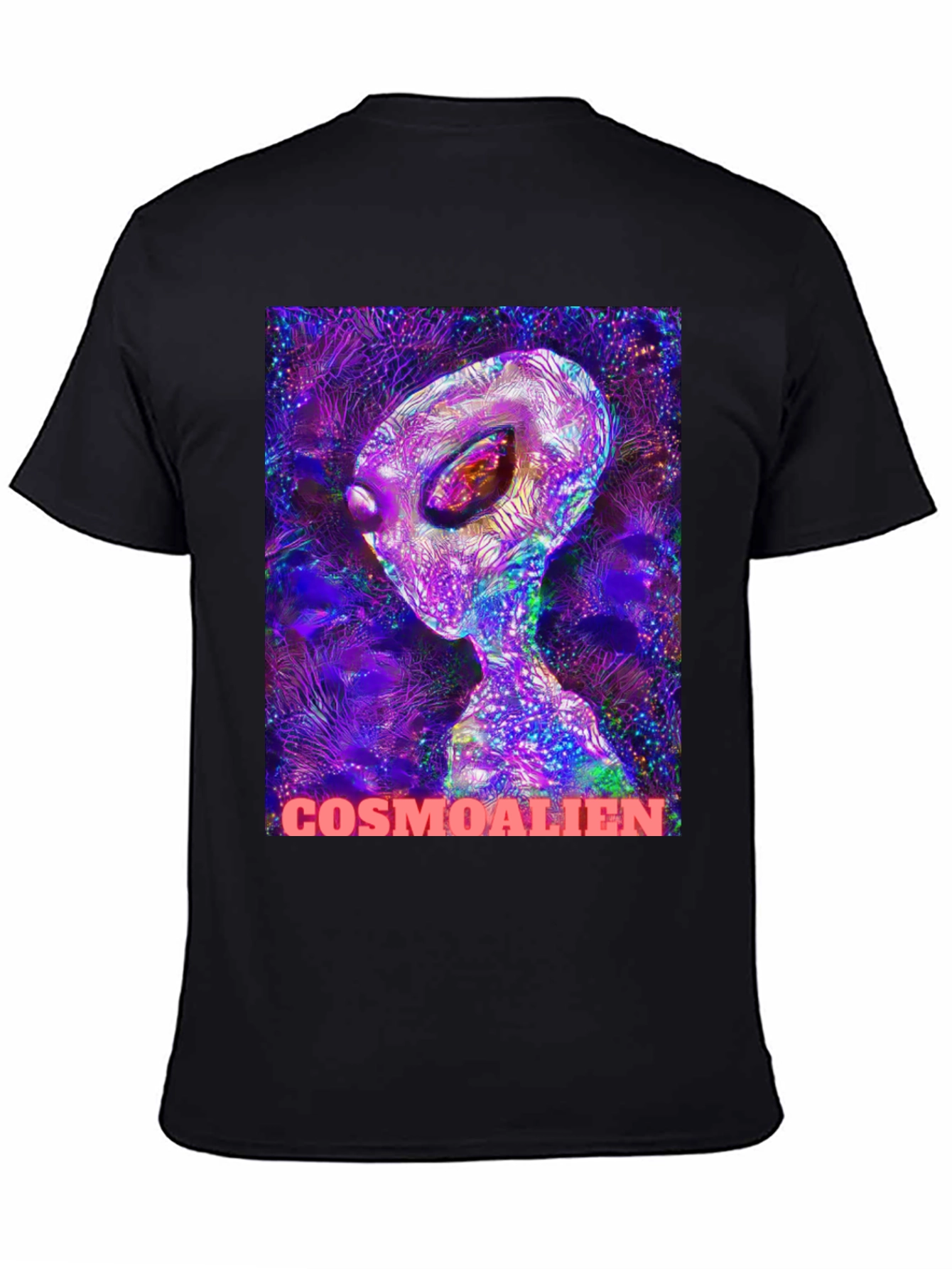 Cosmoalien Graphic T-Shirt - Black Crew Neck Tee