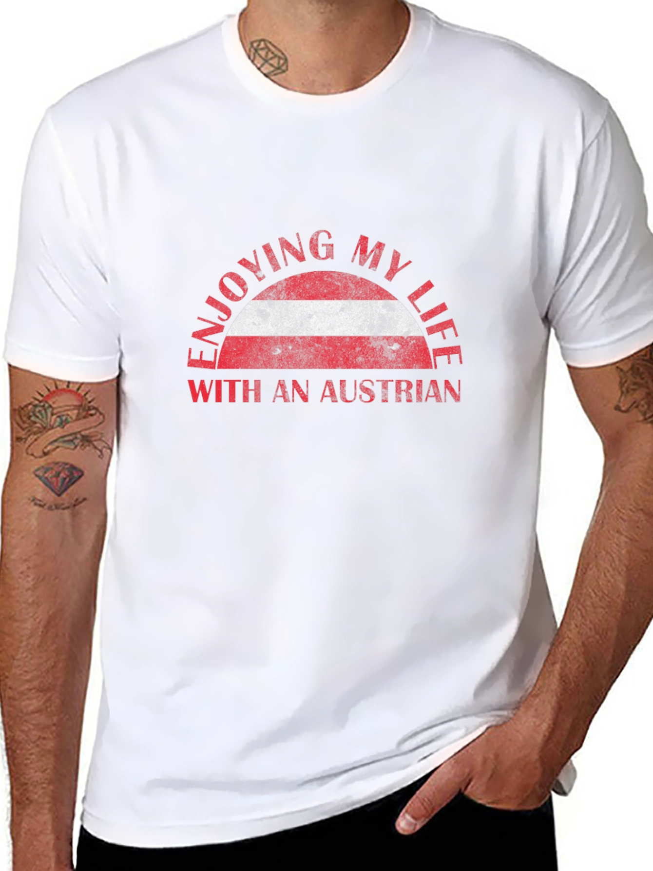 Enjoying My Life Austrian Flag T-Shirt