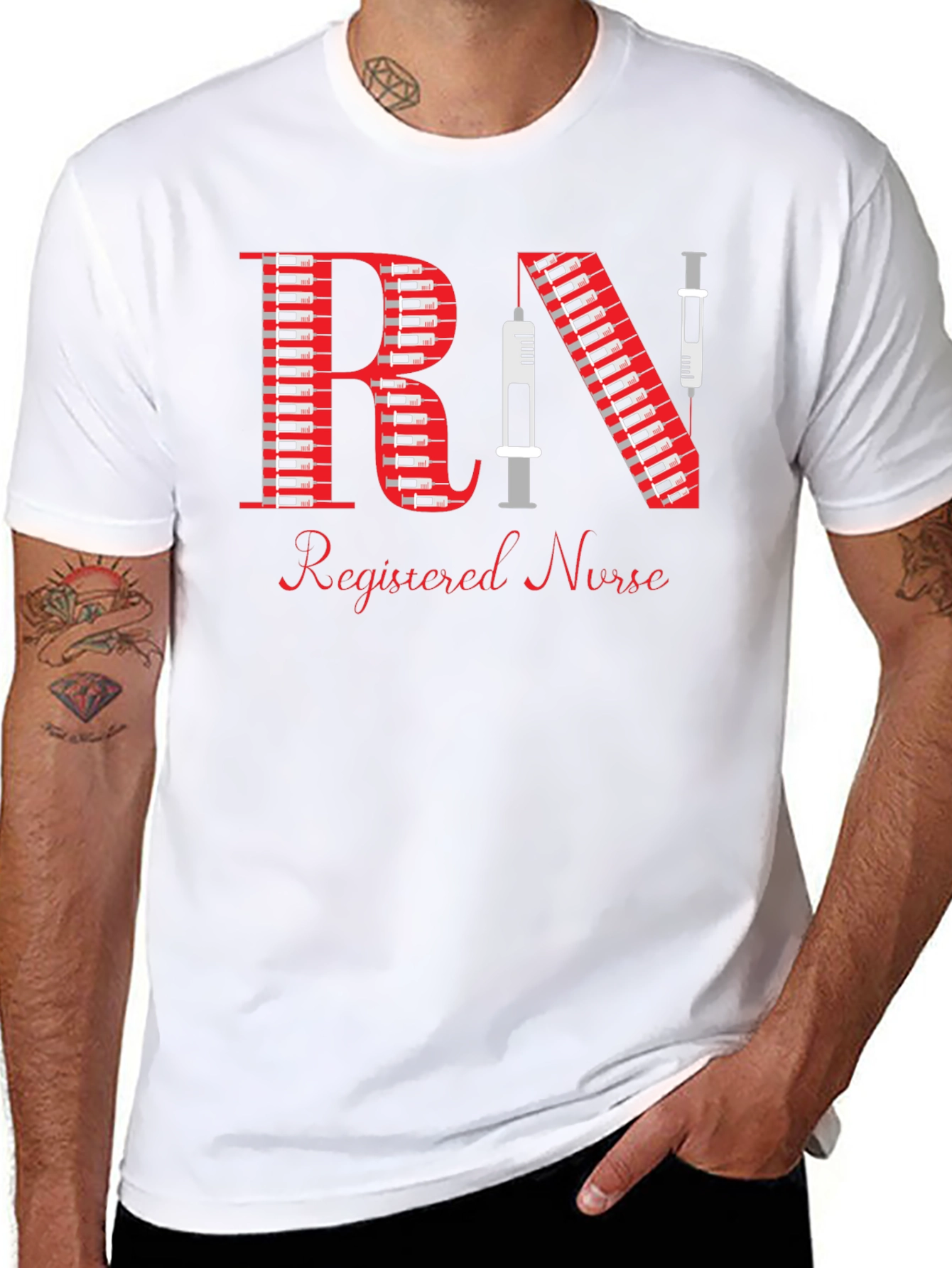 Registered Nurse Syringe RN Graphic T-Shirt