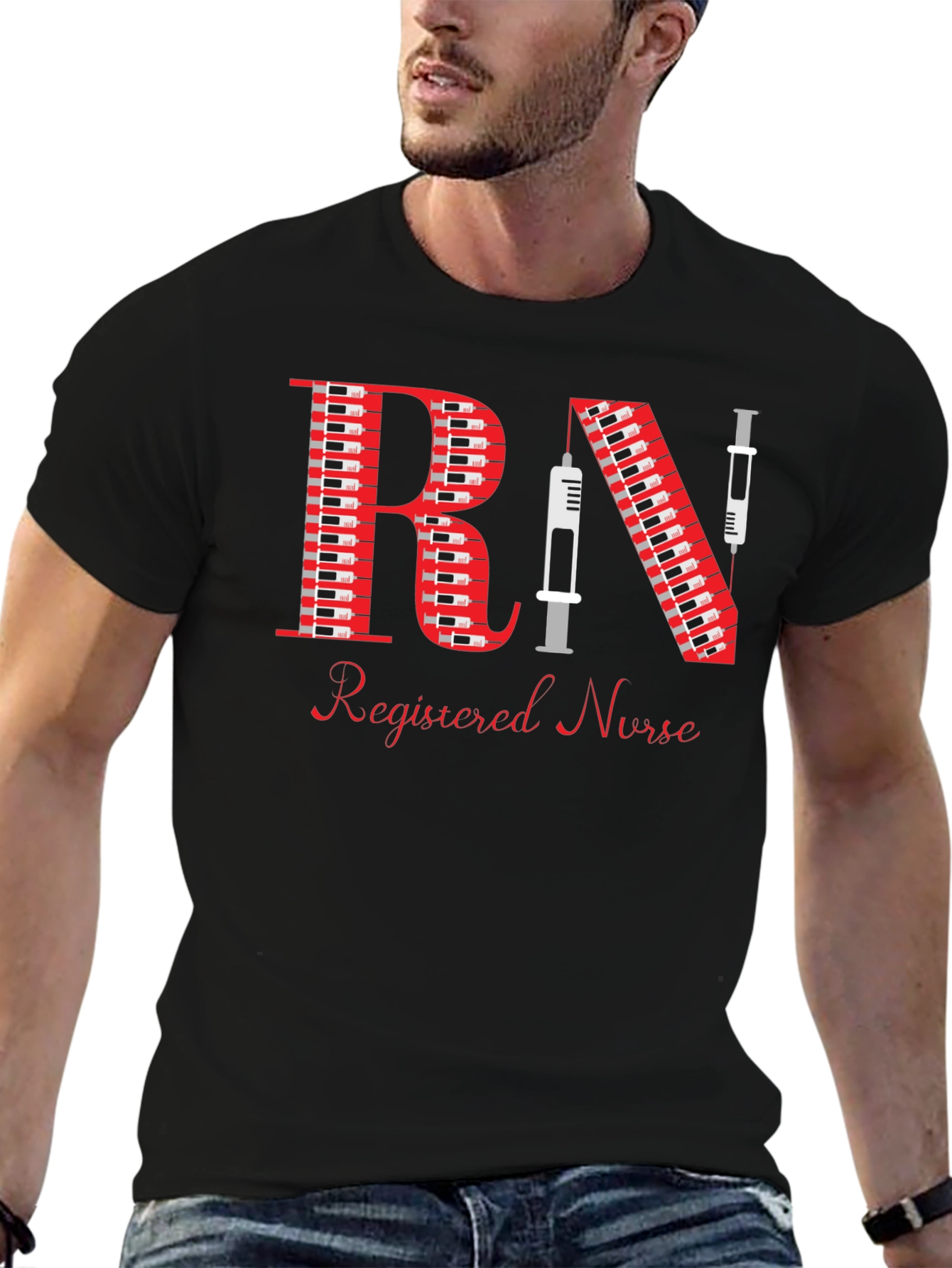 Registered Nurse Syringe RN Graphic T-Shirt