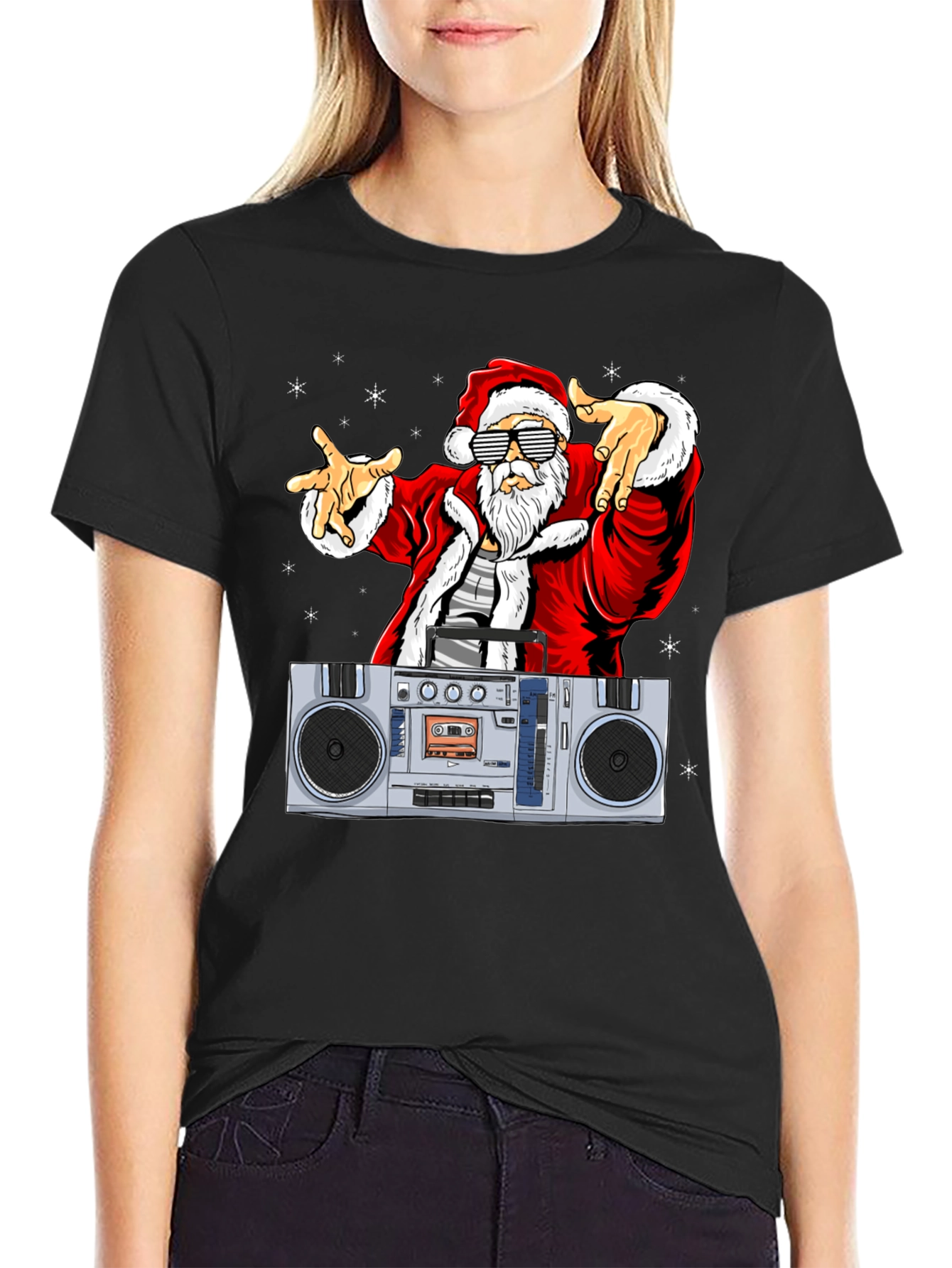 Cool Santa Boombox Graphic Tee