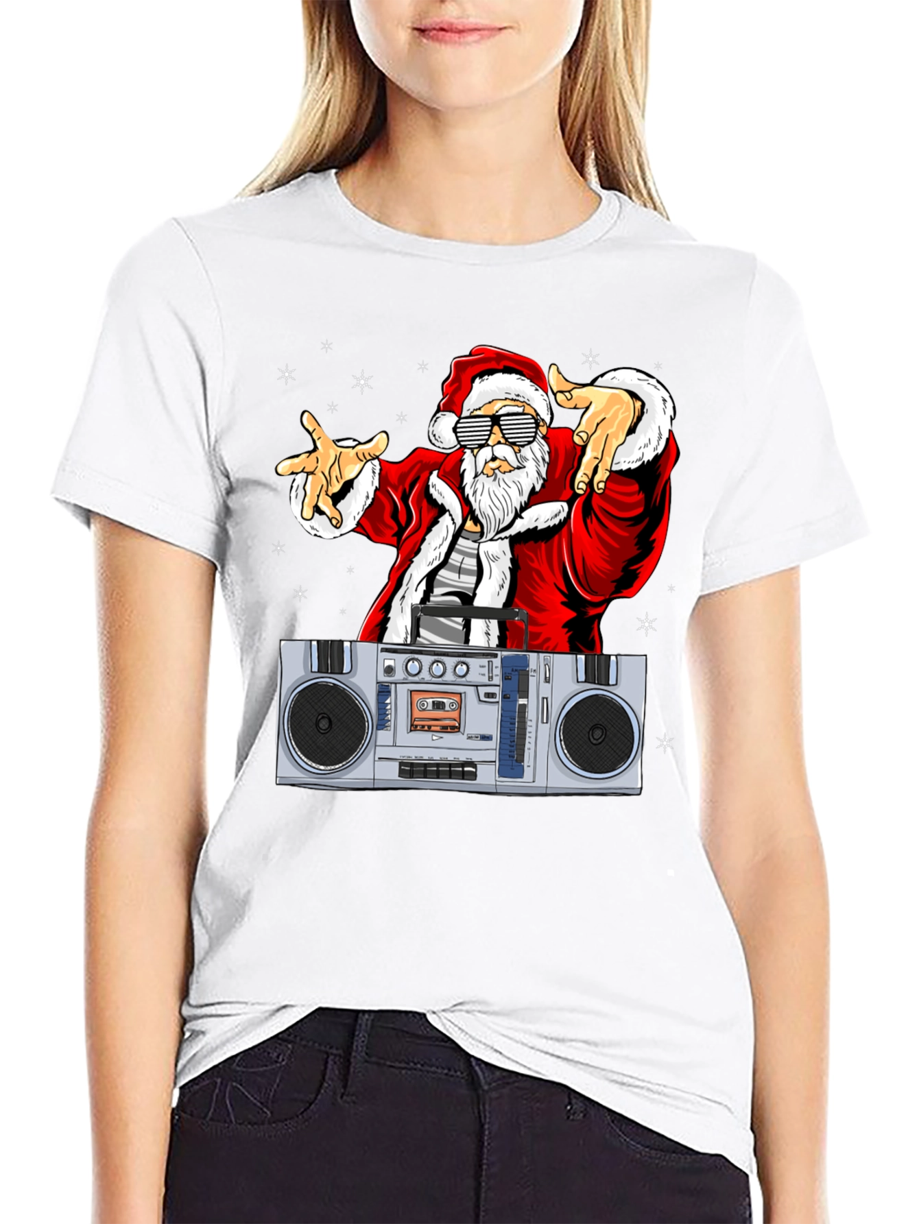 Cool Santa Boombox Graphic Tee