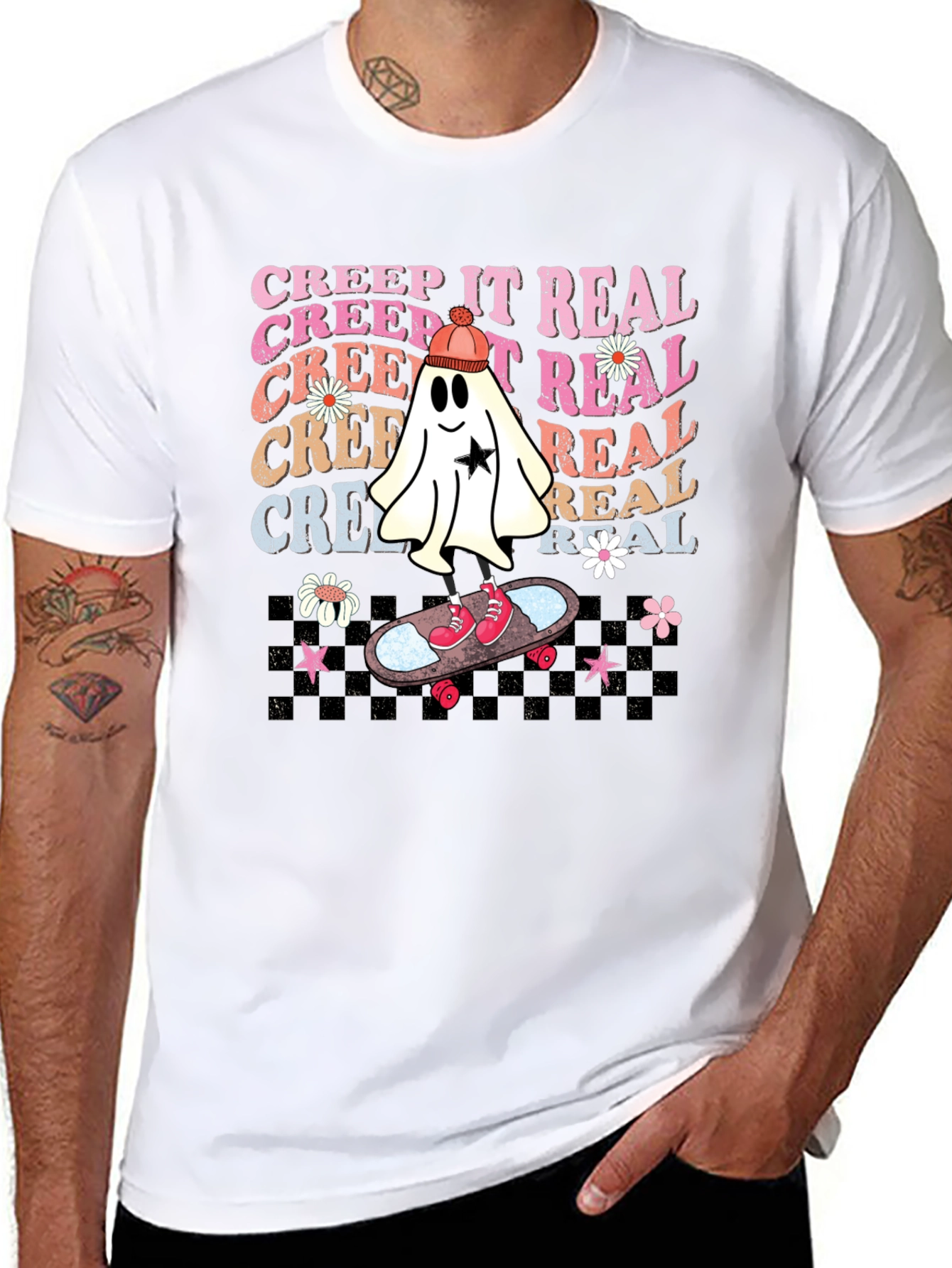 Creep It Real Skateboard Ghost T-Shirt