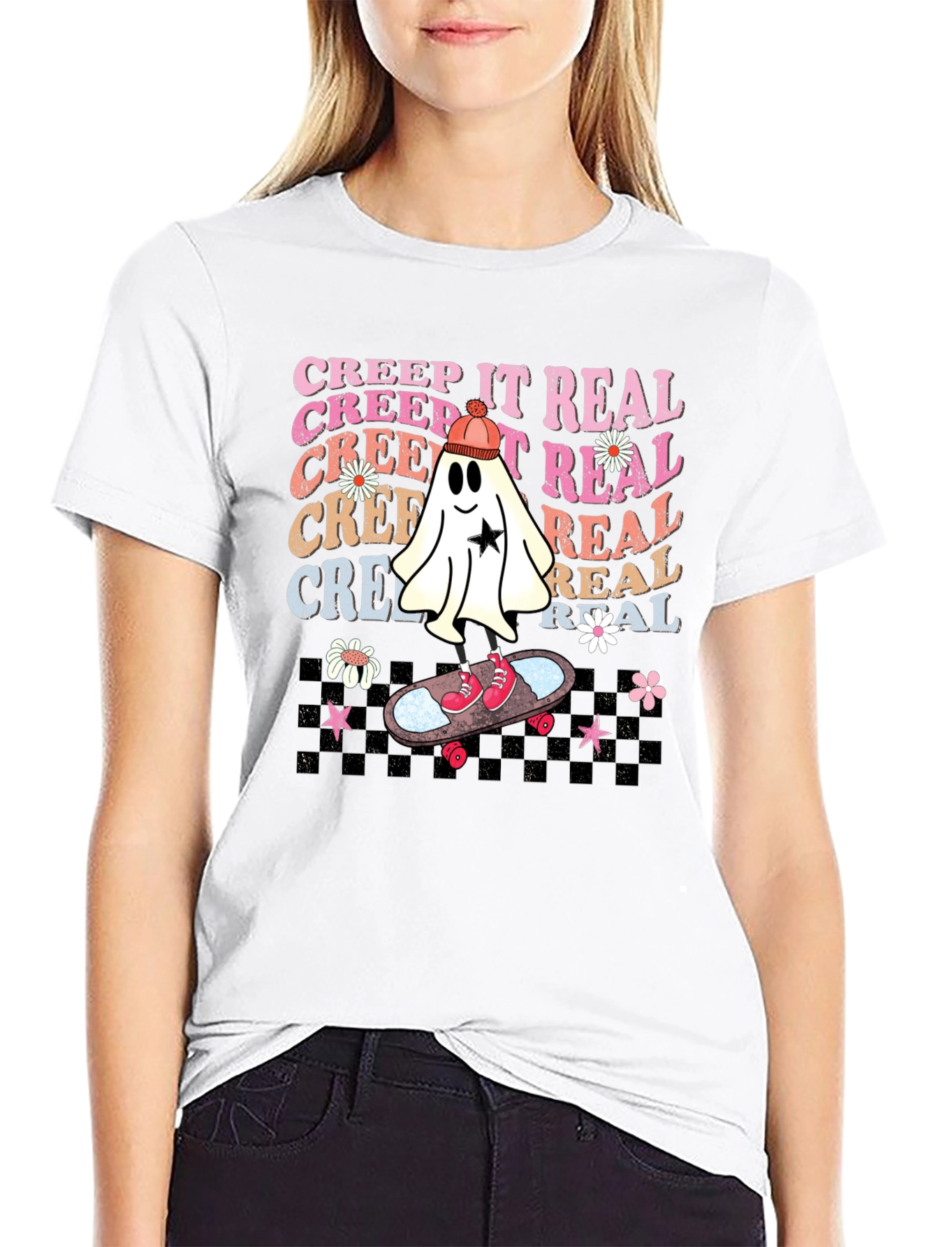 Creep It Real Skateboard Ghost T-Shirt