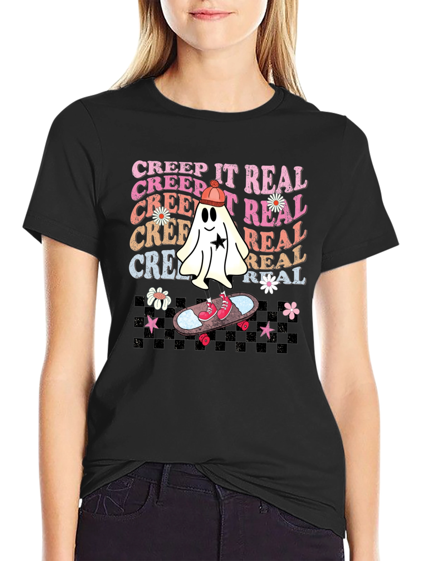 Creep It Real Skateboard Ghost T-Shirt