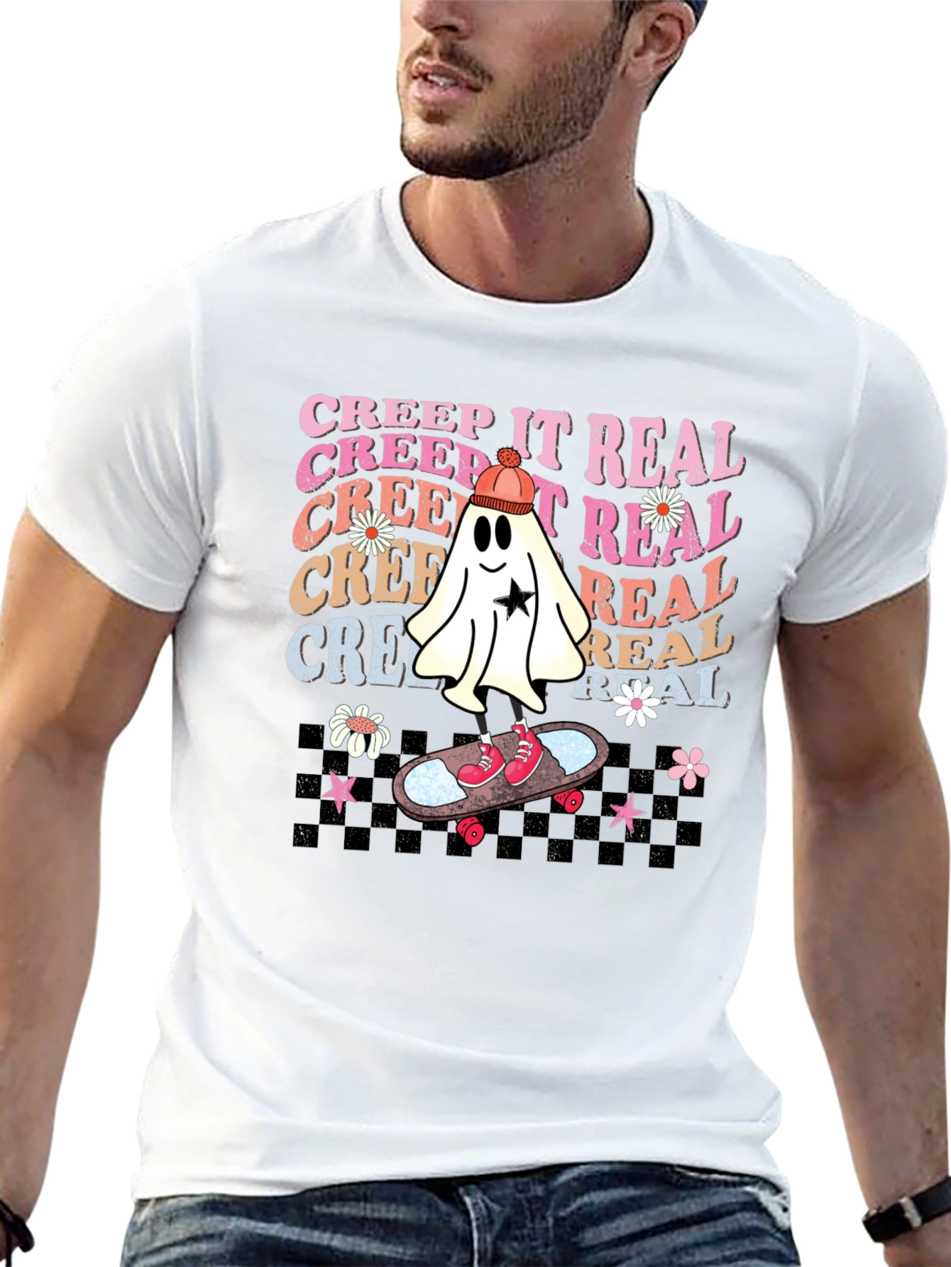 Creep It Real Skateboard Ghost T-Shirt