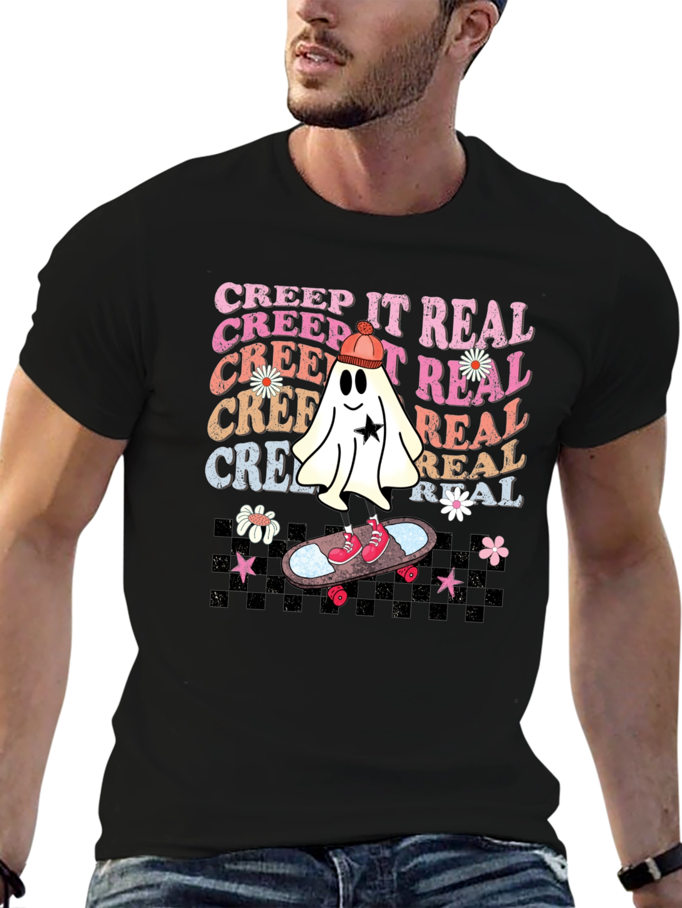 Creep It Real Skateboard Ghost T-Shirt