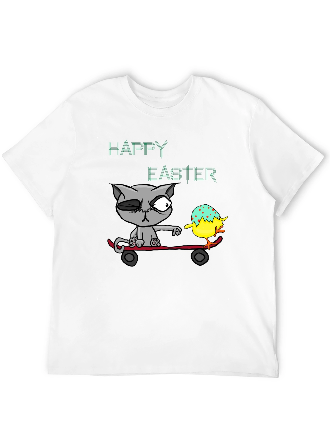 Happy Easter Cat Skateboard T-Shirt