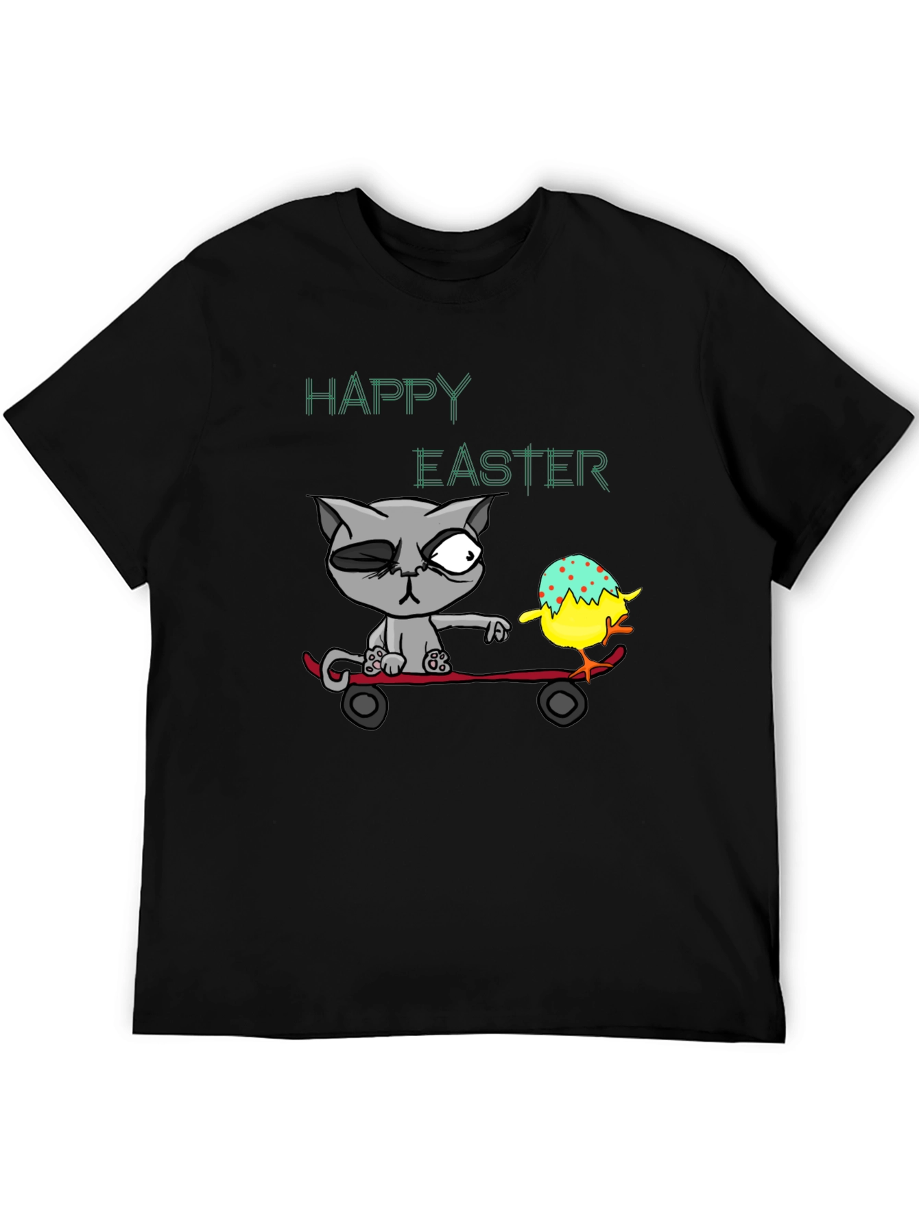 Happy Easter Cat Skateboard T-Shirt