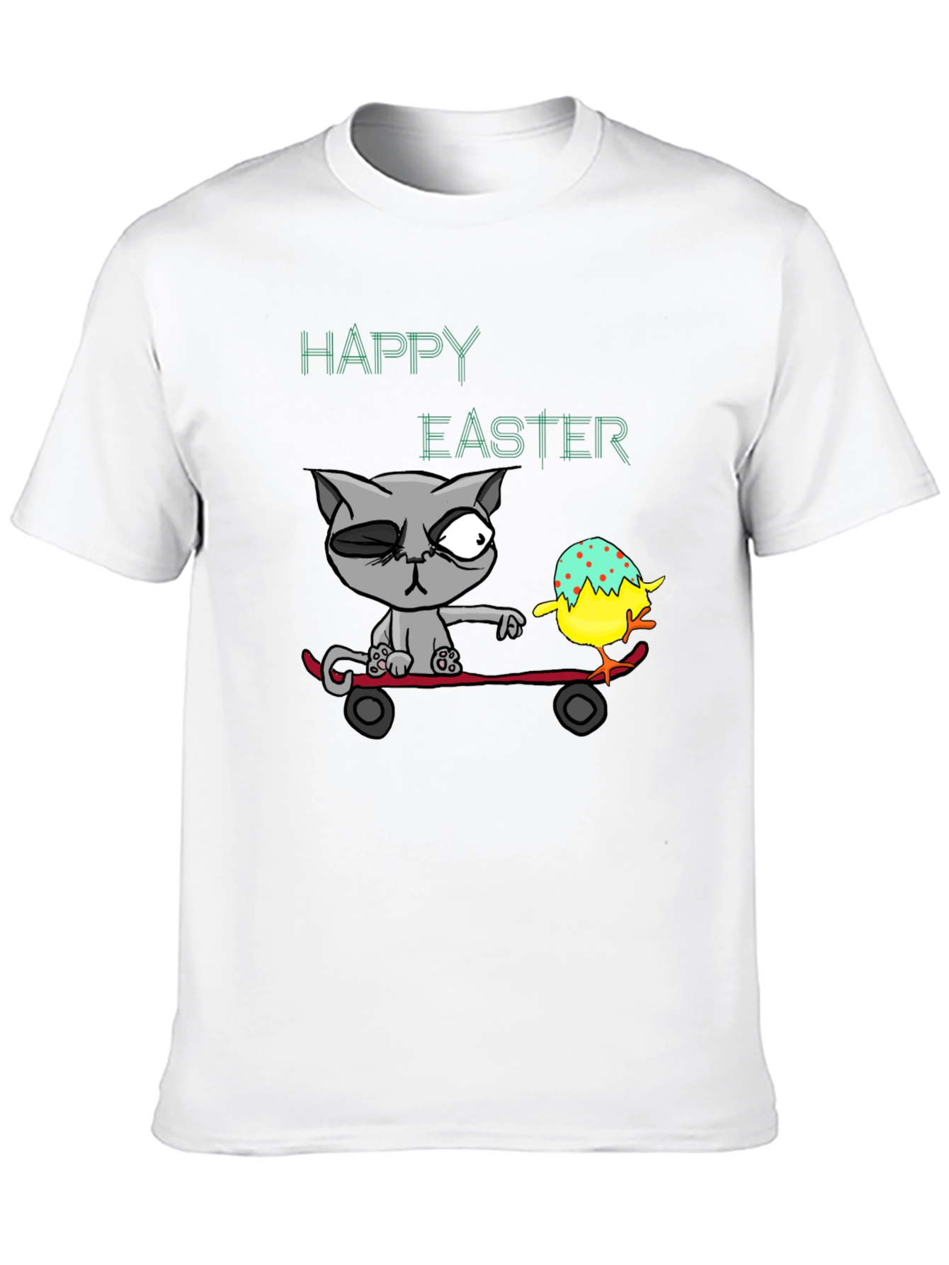 Happy Easter Cat Skateboard T-Shirt
