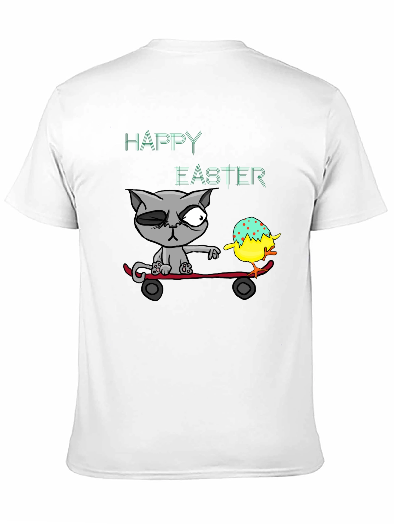 Happy Easter Cat Skateboard T-Shirt