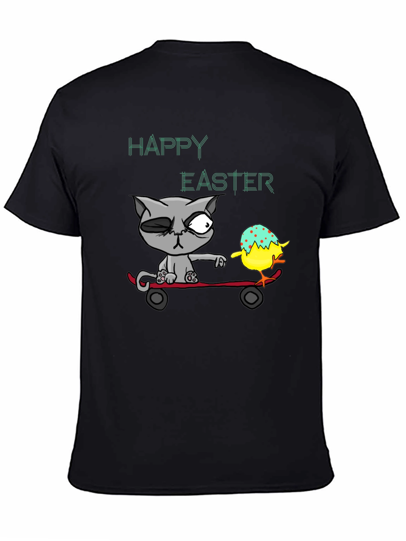 Happy Easter Cat Skateboard T-Shirt